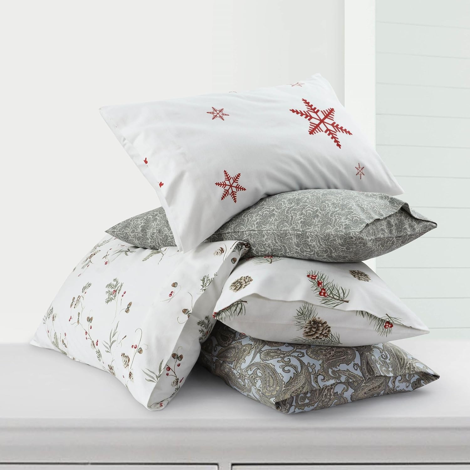 Tribeca Living Juego de sábanas de franela 100% algodón tamaño Queen, sábanas de franela portuguesa ultra suave, juego de ropa de cama de 4 piezas