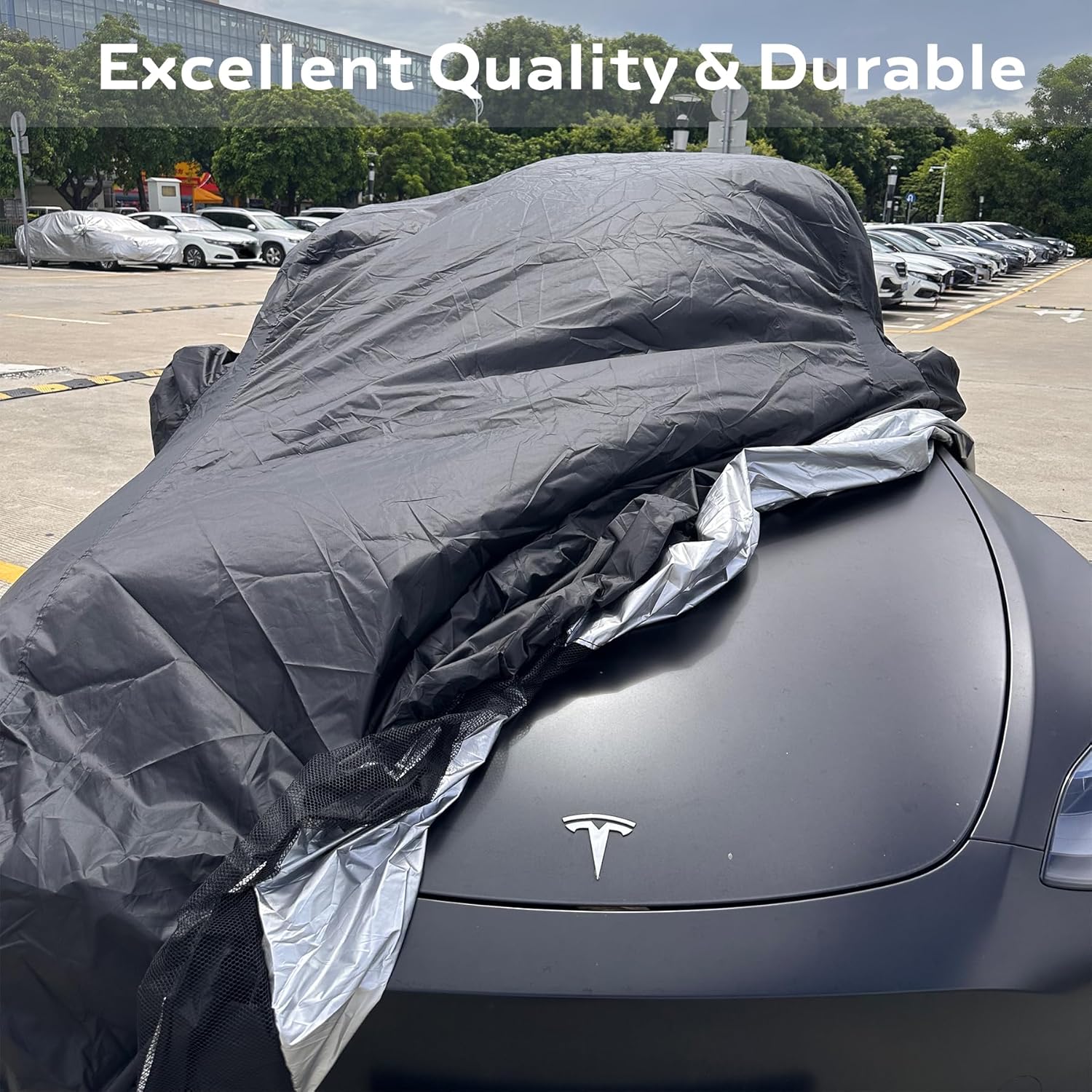 Tesla Model Y – Funda impermeable para automóvil, cubierta exterior completa, protección contra todo tipo de clima, a prueba de rayos UV, protector