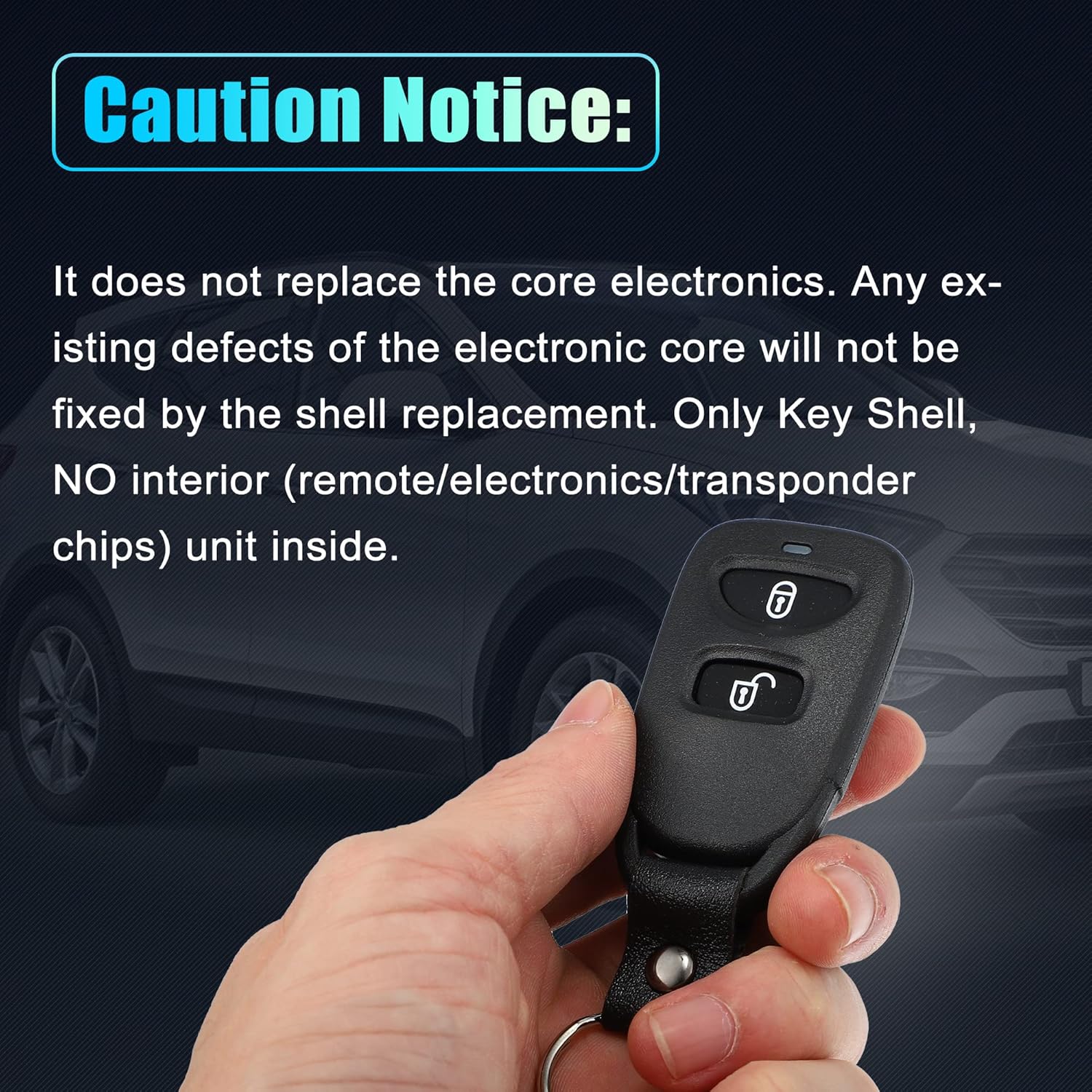 X AUTOHAUX Funda de repuesto para llavero de 3 botones sin llave para Hyundai Tuscon 2005-2016 para Kia sin chip, color negro