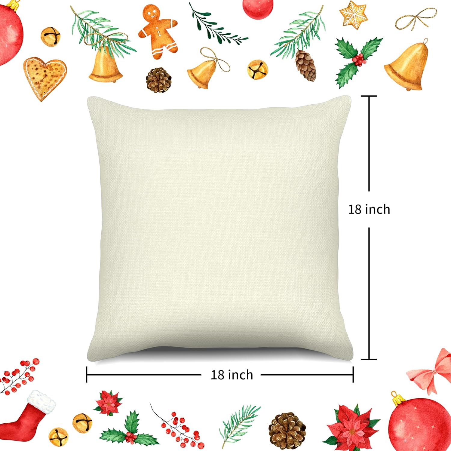 LITIVY Juego de 4 fundas de almohada decorativas para decoración de Navidad, decoración del hogar para sofá (árbol de Navidad, muñeco de nieve,