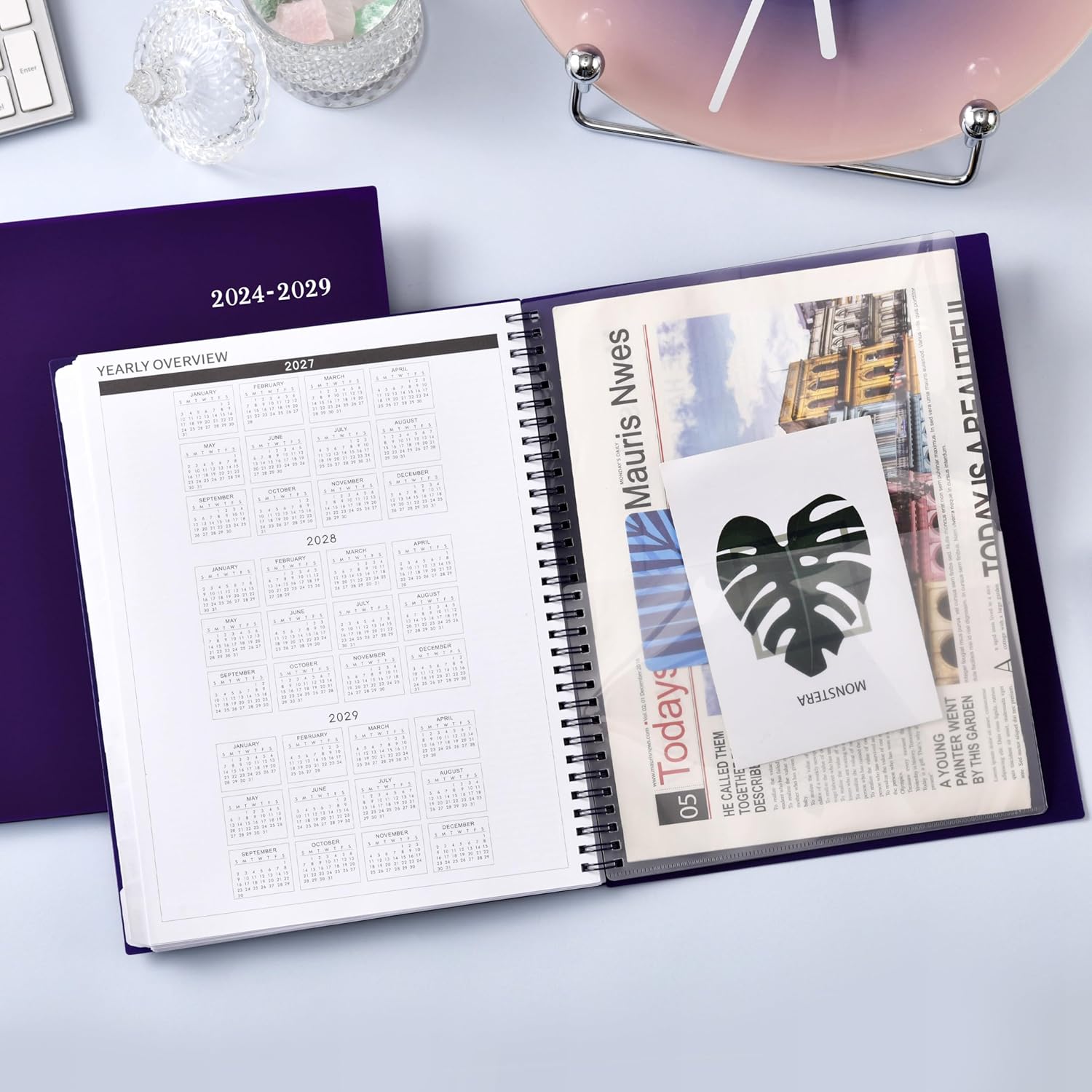 Agenda mensual 2024-2028, calendario mensual de 5 años de enero de 2024 a diciembre de 2028, agenda mensual de 60 meses, 9 x 11 pulgadas, calendario