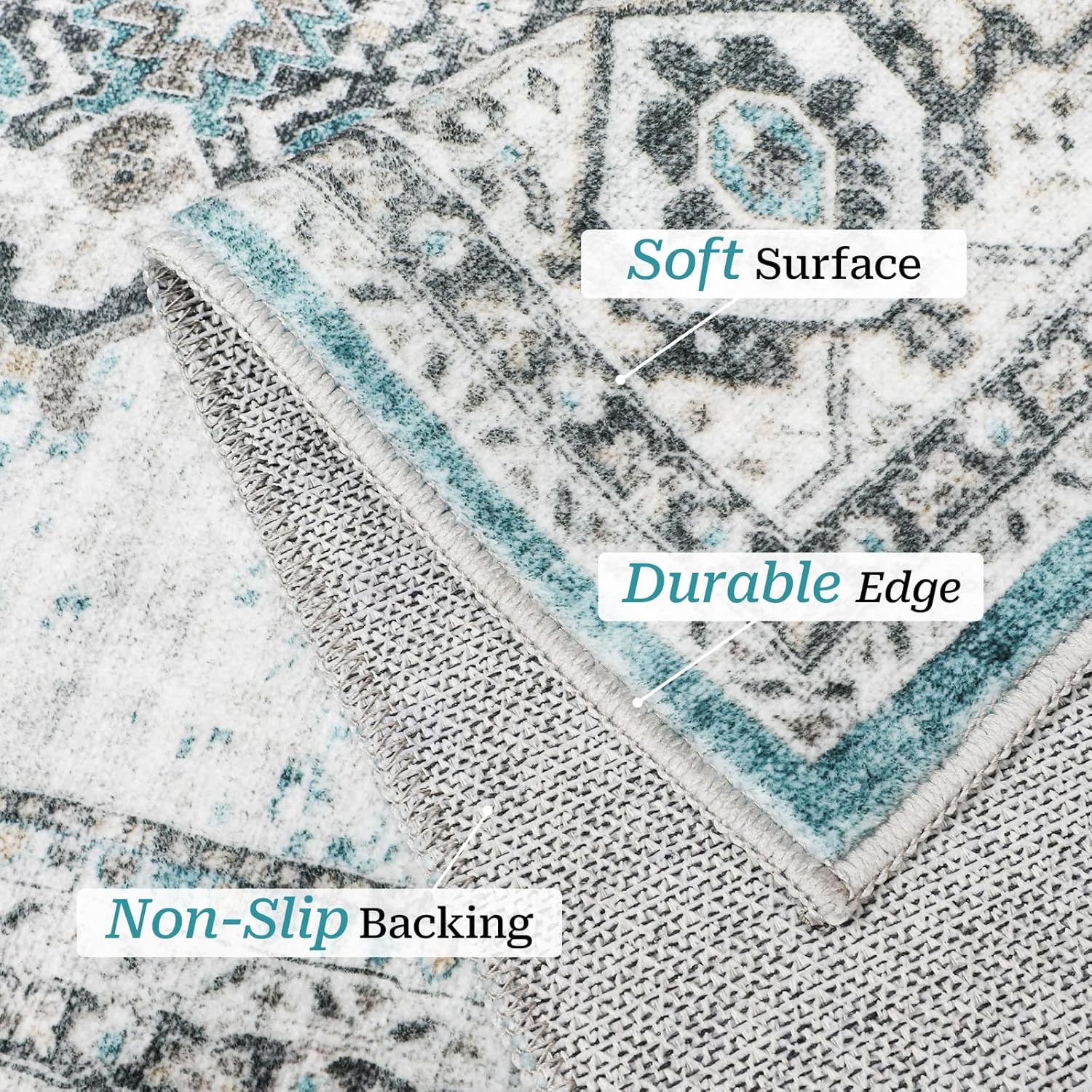 Alfombras de área de 8 x 10 pies, resistentes a las manchas, lavable, parte trasera antideslizante para sala de estar, alfombras grandes de comedor,