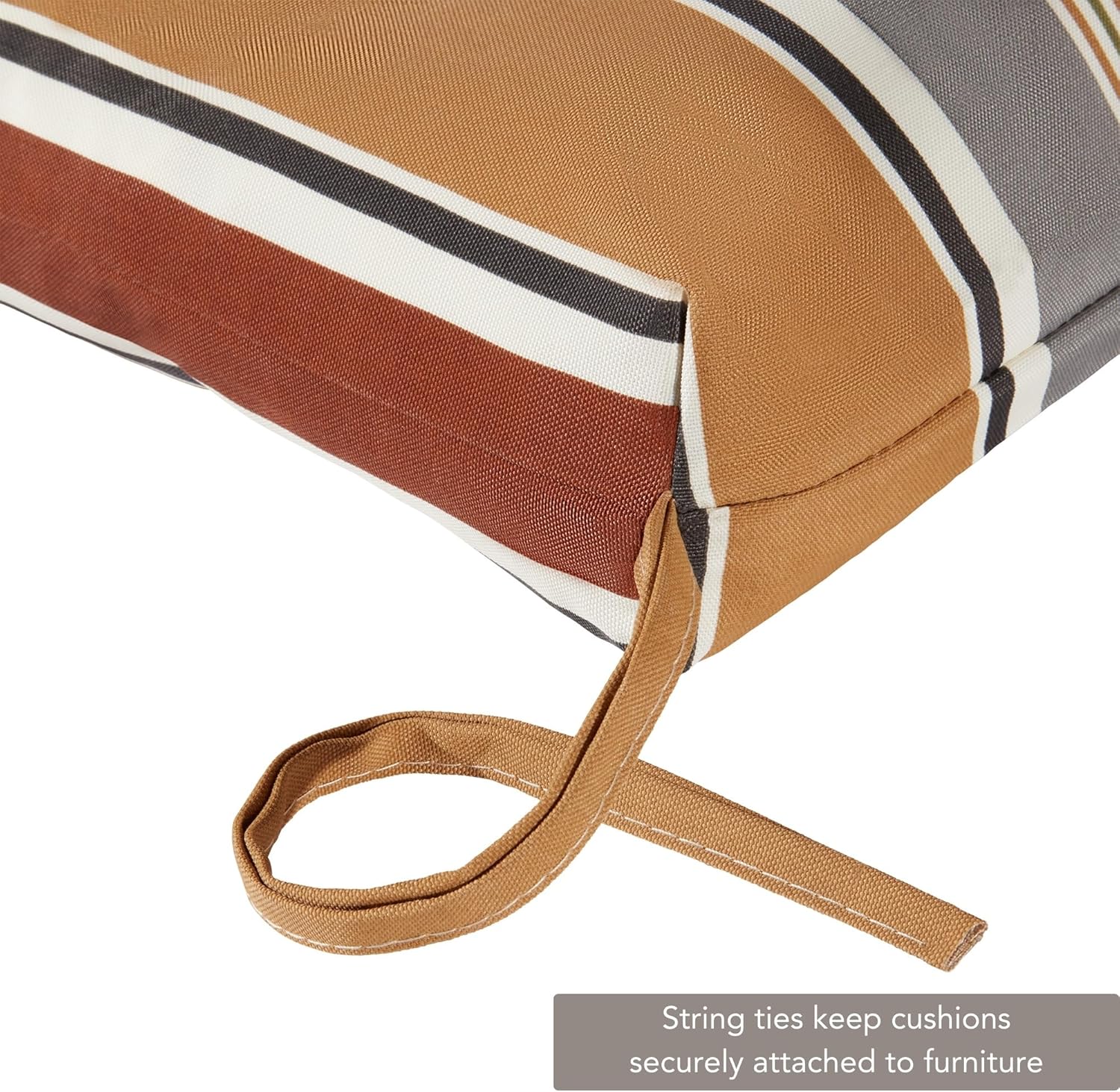 Greendale Home Fashions Cojín reversible para silla de salón para exteriores, color espresso a rayas