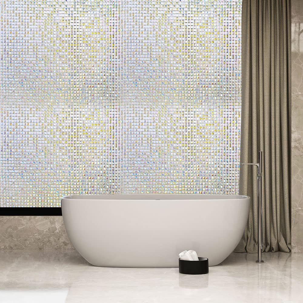 Película de mosaico 3D para ventana, película de vidrio esmerilado para ventana, calcomanías decorativas de vinilo para ventana, anti-UV, adherencia