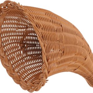HOMSFOU Cornucopia – Canasta de mimbre con cuerno de vid, cesta de otoño, cesta de frutas de AcciĂłn de Gracias, cesta de comida para centro de mesa HOMSFOU Cornucopia – Canasta de mimbre con cuerno de vid, cesta de otoño, cesta de frutas de AcciĂłn de Gracias, cesta de comida para centro de mesa