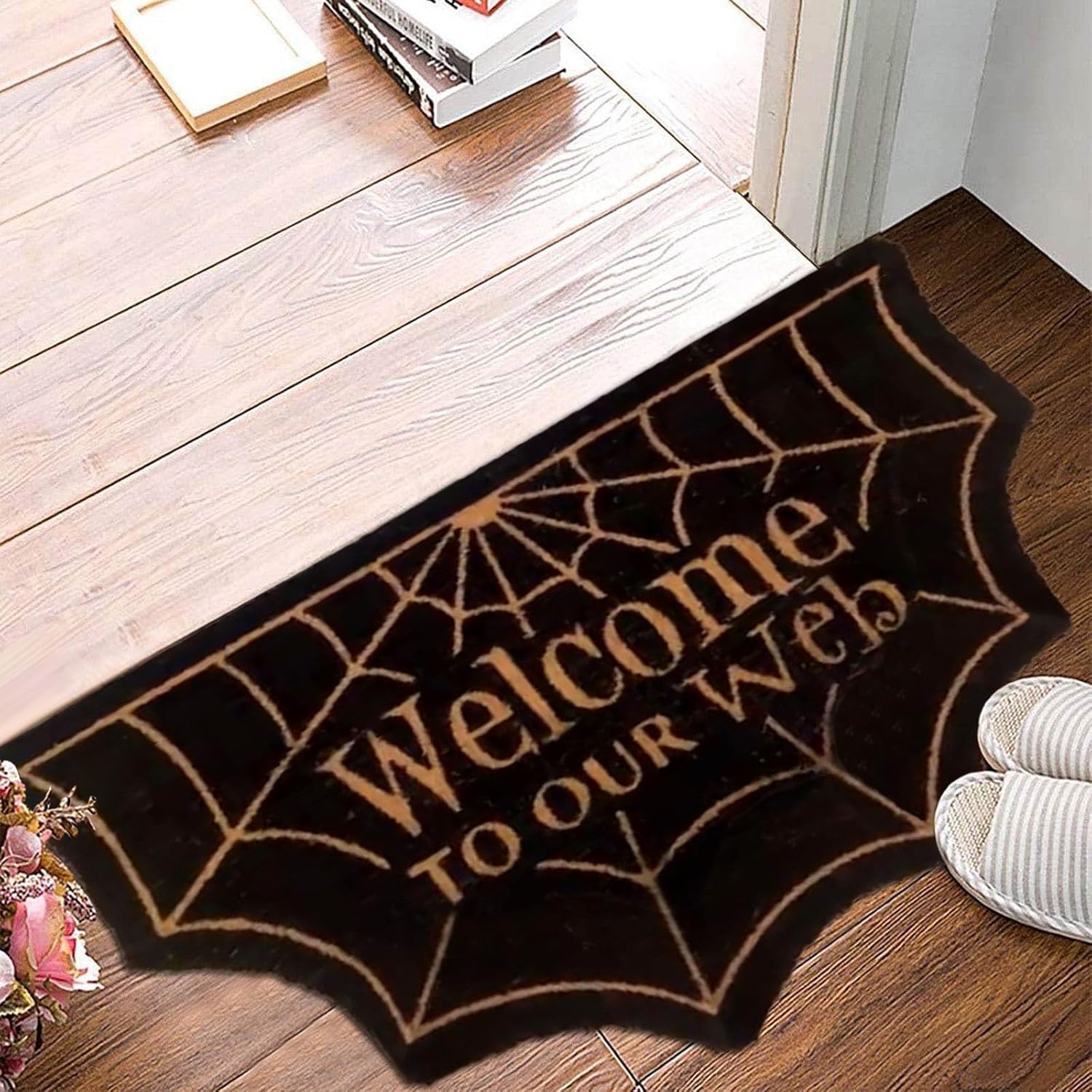 Alfombra de Halloween gótica, alfombra de bienvenida con diseño de calabaza, moderna, para sala de estar, dormitorio, decoración del hogar,