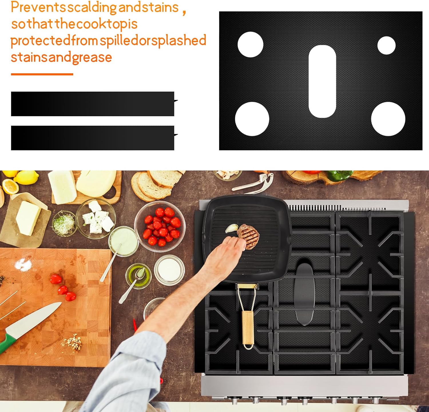 Funda para estufa de gas para quemador superior, protectores para estufa de gas Samsung, protector de alfombrilla reutilizable, revestimiento de