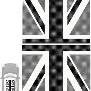 Adhesivo de vinilo para techo corredizo automotriz para R55 R56 (1 juego de 2 unidades, bandera de Union Jack gris, vinilo) Adhesivo de vinilo para techo corredizo automotriz para R55 R56 (1 juego de 2 unidades, bandera de Union Jack gris, vinilo)