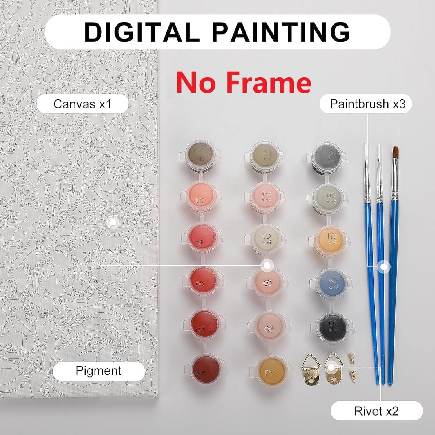 PIPISKY Pintura acrílica por números para principiantes en lienzo, gato en la pared, pintura por números para niños y adultos, pintura al óleo para