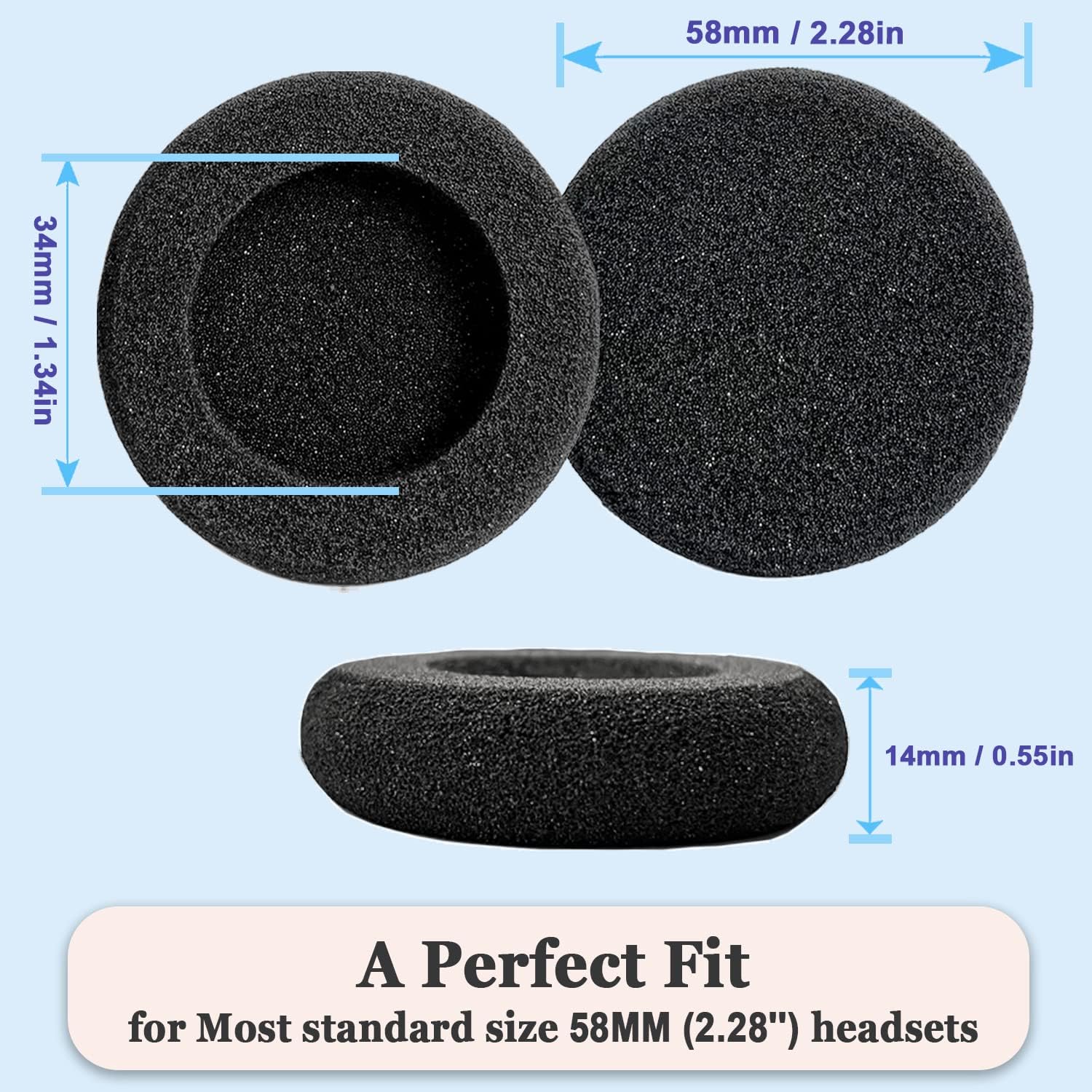 Plantronics – Almohadillas de espuma de repuesto para auriculares Plantronics HW251N HW261N HW510 HW520 Blackwire C320 3210 3220 3320 Jabra PRO 920
