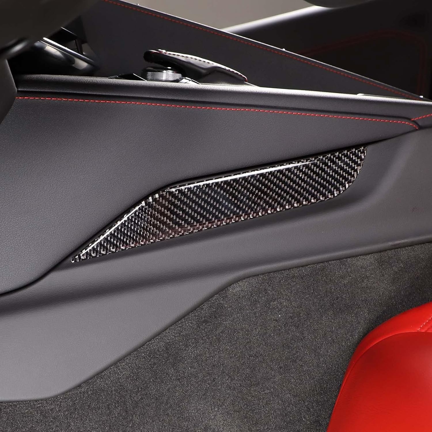 Cubierta de caja de almacenamiento para panel de palanca de cambios de consola central para Chevrolet Corvette C8 Z06 2020-2024, calcomanías de