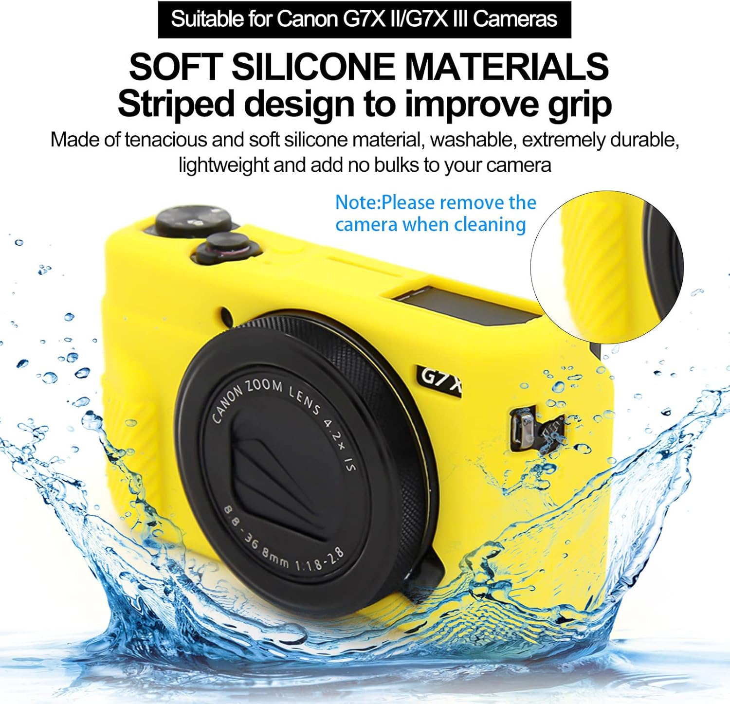 G7X Mark II Case G7X Mark III Case G7X Funda de silicona para cámara G7X, funda protectora de silicona suave para cámara réflex digital Canon