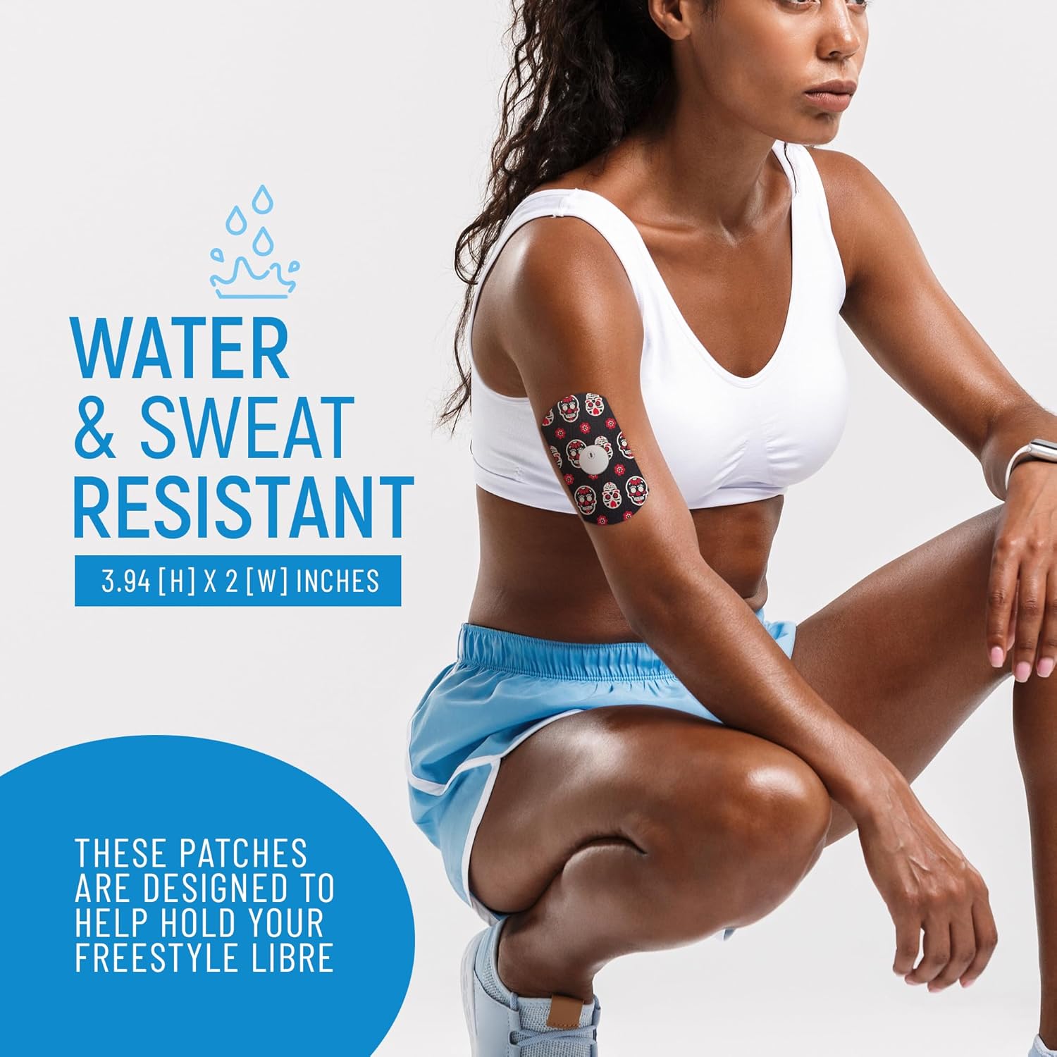 Rockadex Parches adhesivos compatibles con Freestyle Libre Sensor 3, parches libres de estilo libre diseñados a medida, suministros para diabéticos,