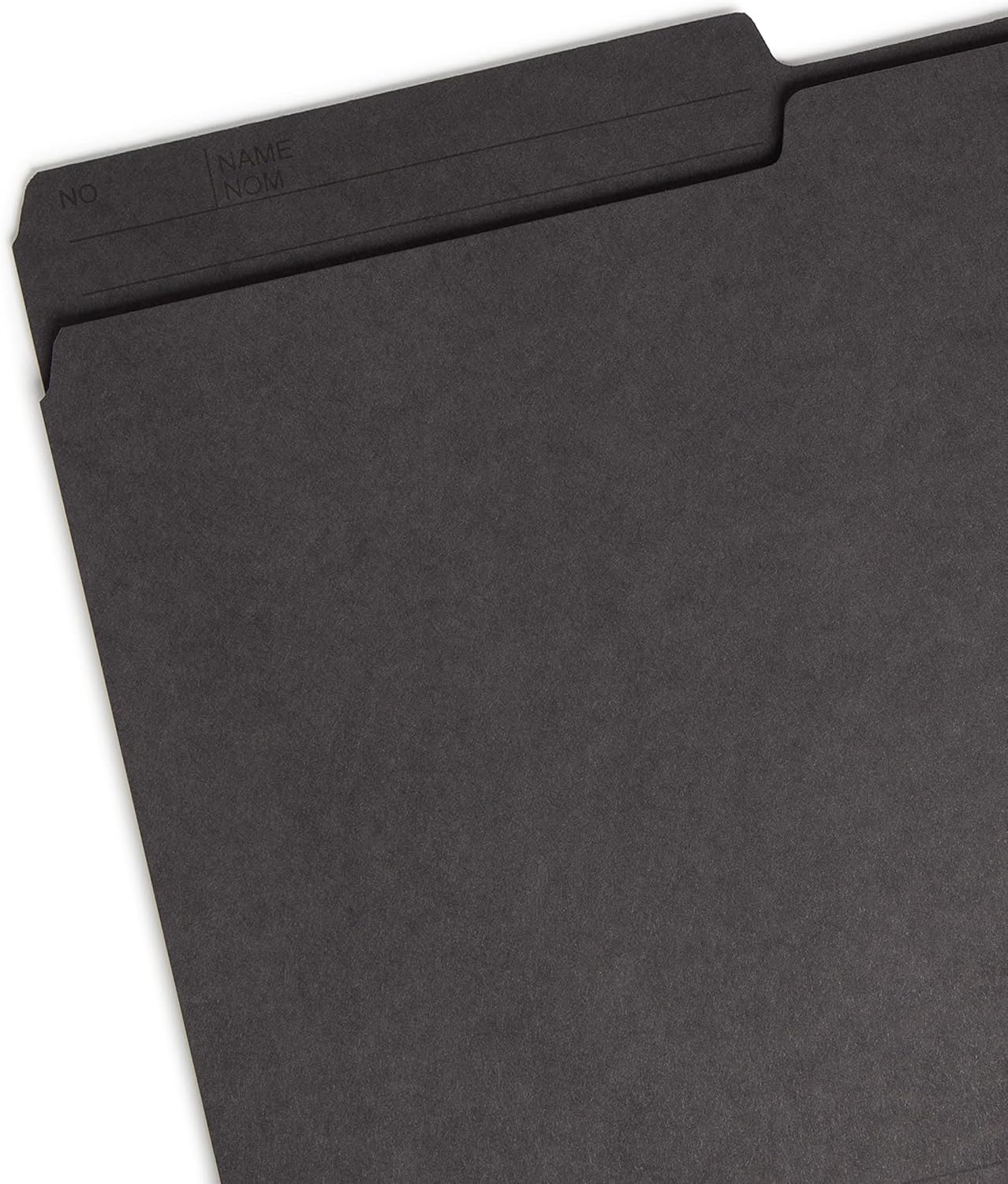 Smead Carpeta de archivos reversible, pestaña impresa de 12 corte, tamaño carta, negro, 100 por caja (10364)