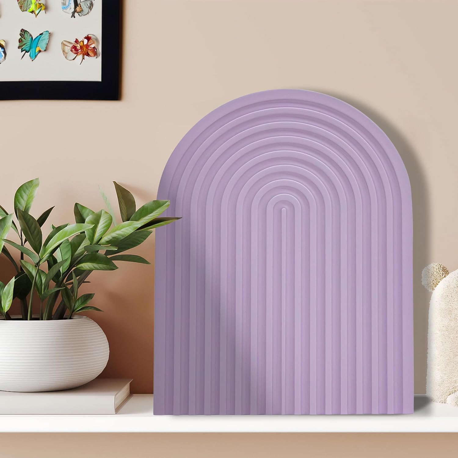 ASESVIDA – Bandeja de madera con arco de arco iris, bandeja decorativa bohemia multiusos, tabla de cortar, bandeja de servir para interiores y