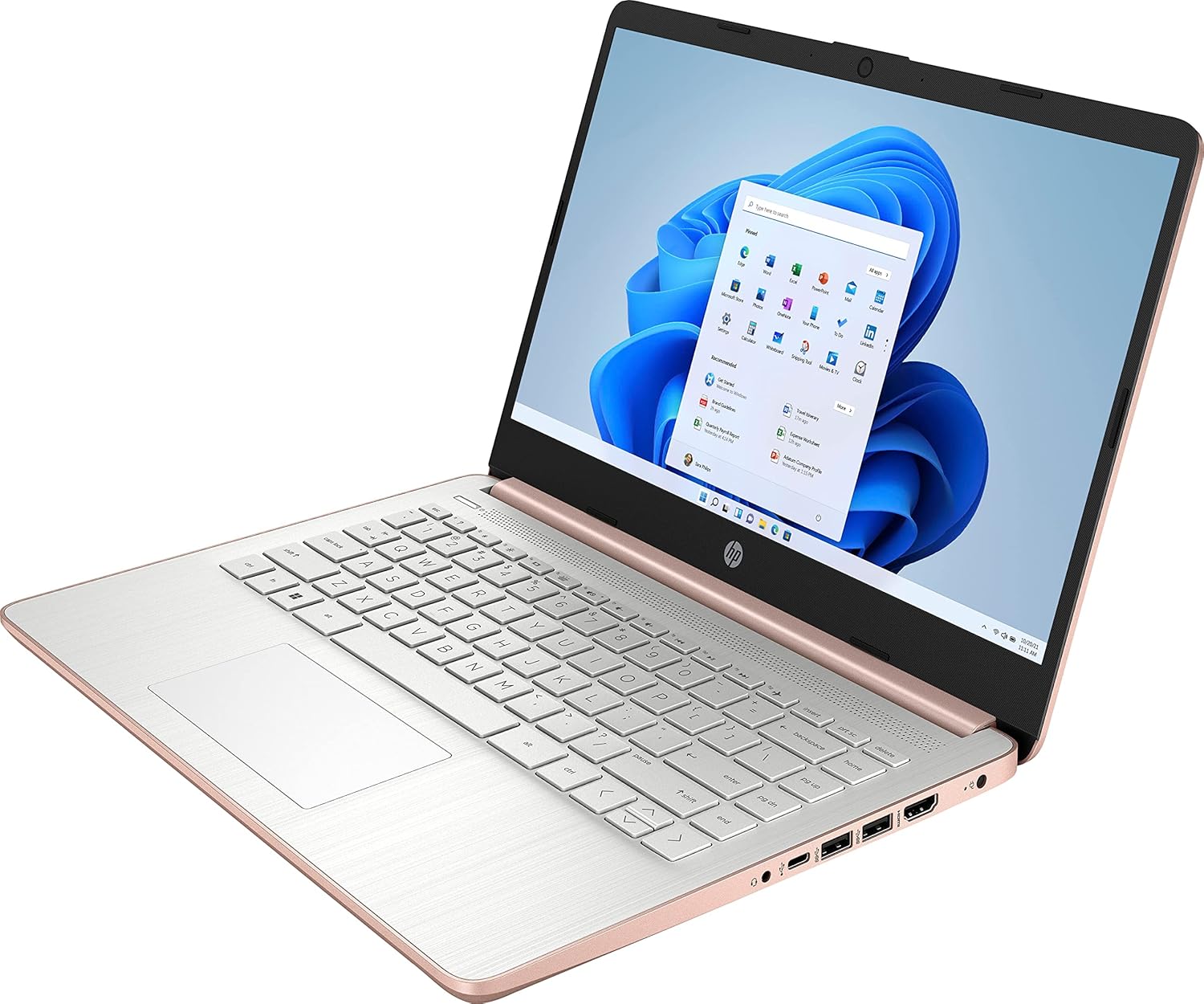 HP Stream Pantalla HD de 14 pulgadas, procesador Intel Celeron de doble núcleo, 16 GB de RAM DDR4, 128 GB de almacenamiento (64 GB eMMC+tarjeta de