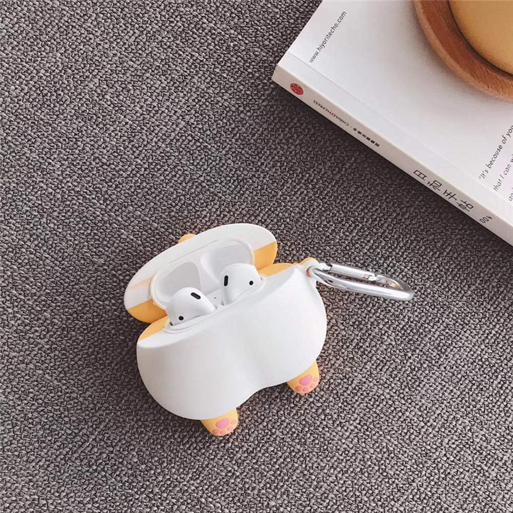 Funda de silicona para AirPods 2 y 1 (resistente al polvo) con llavero, a prueba de golpes, funda de silicona de alta calidad para Apple AirPods 2 y