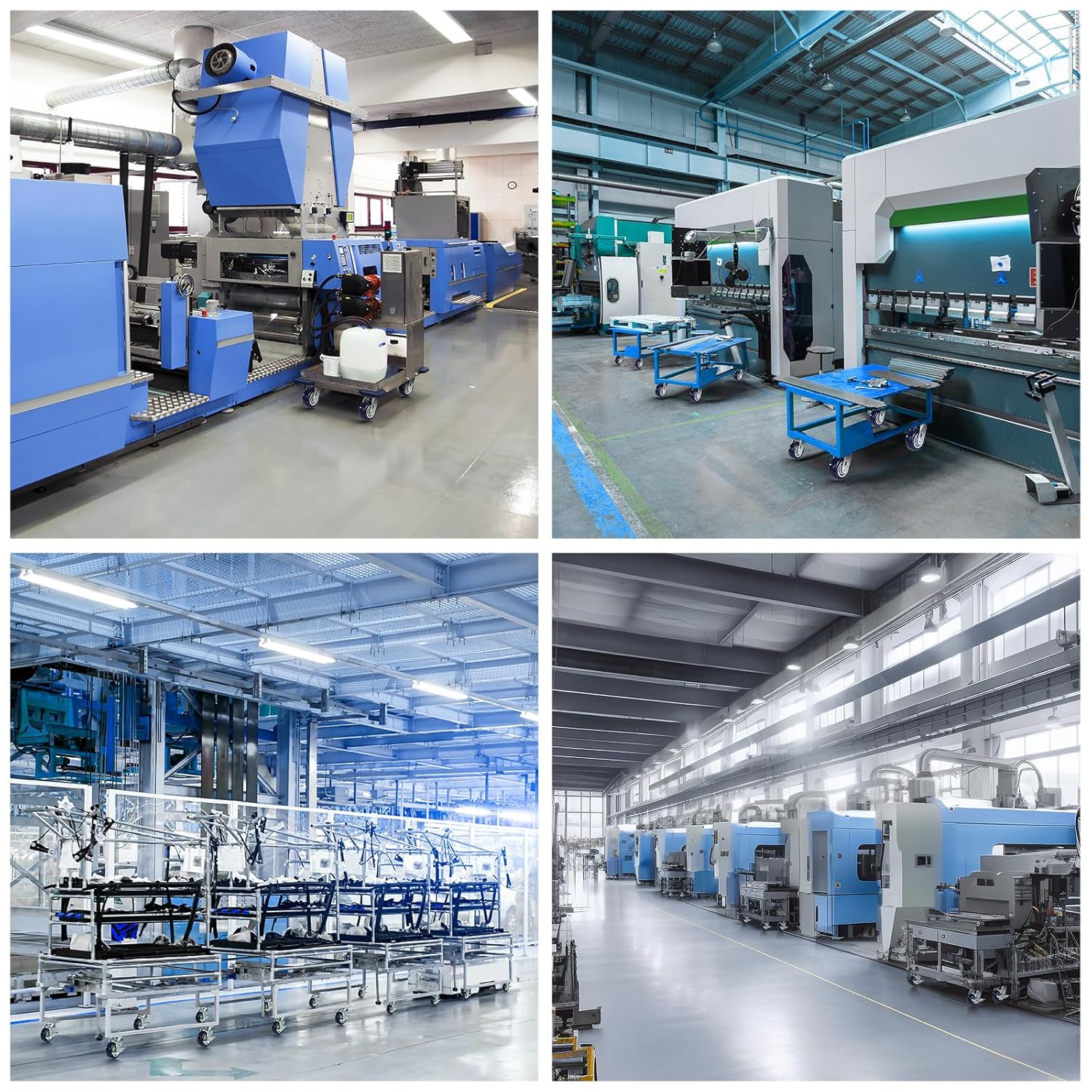 Ruedas giratorias de 8 pulgadas, ruedas industriales con rueda de poliuretano y rodamiento de bolas de precisión, 1200 libras por rueda, ampliamente
