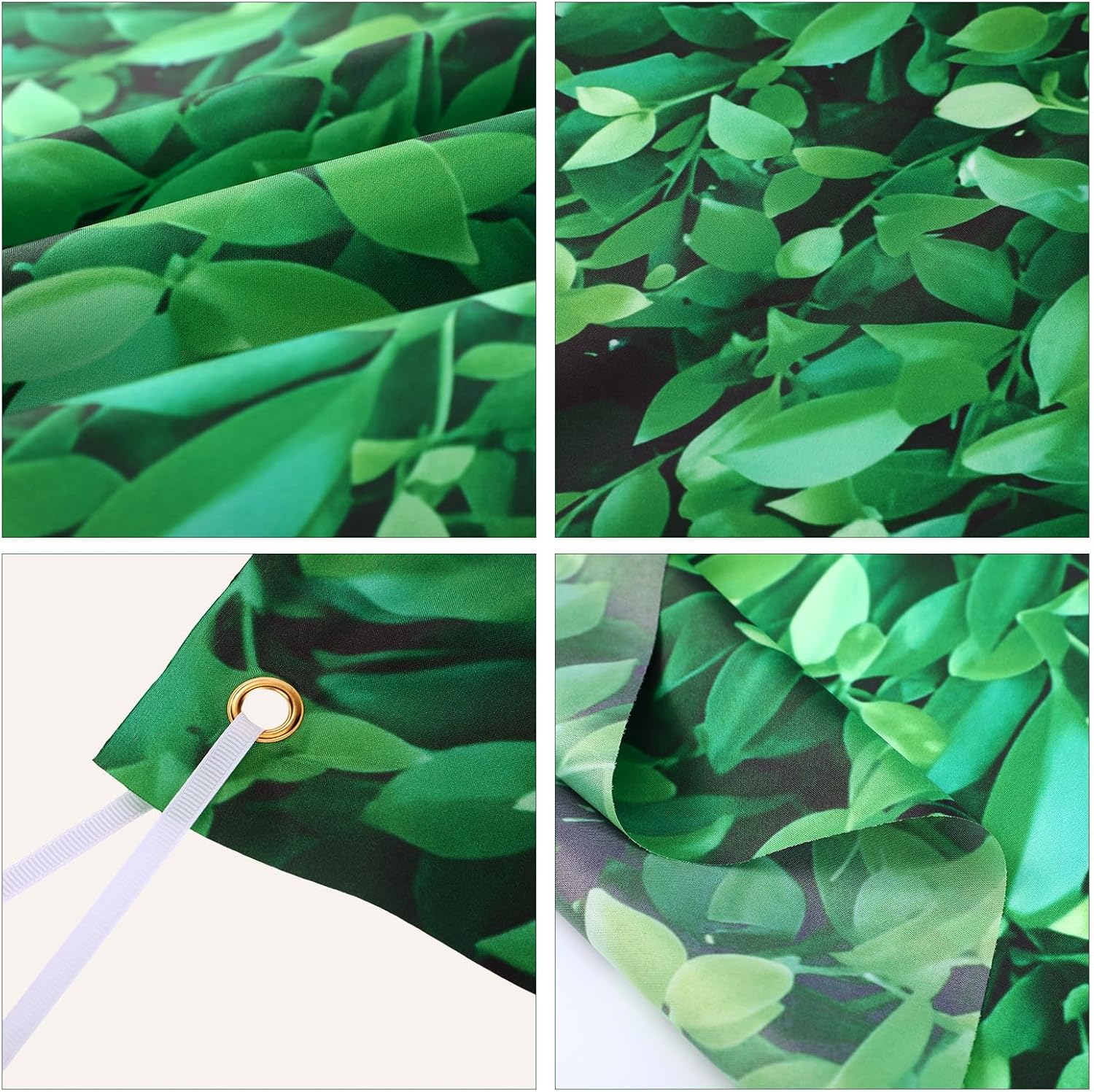 Mixweer Telón de fondo de pared de hojas verdes de 8 x 6 pies, fotografía 3D de hierba vegetal, naturaleza, fondo de tela de poliéster para