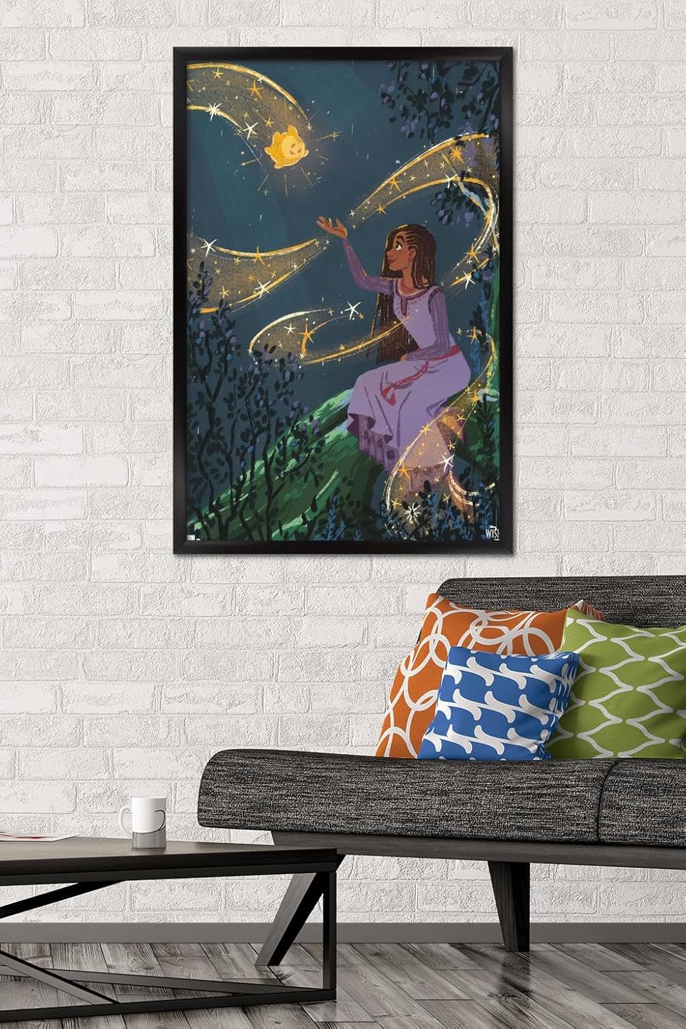 Trends International Disney Wish – Póster de collage 2 (Asha & Star), póster de pared, 22.37 x 34.00 pulgadas, versión enmarcada en negro