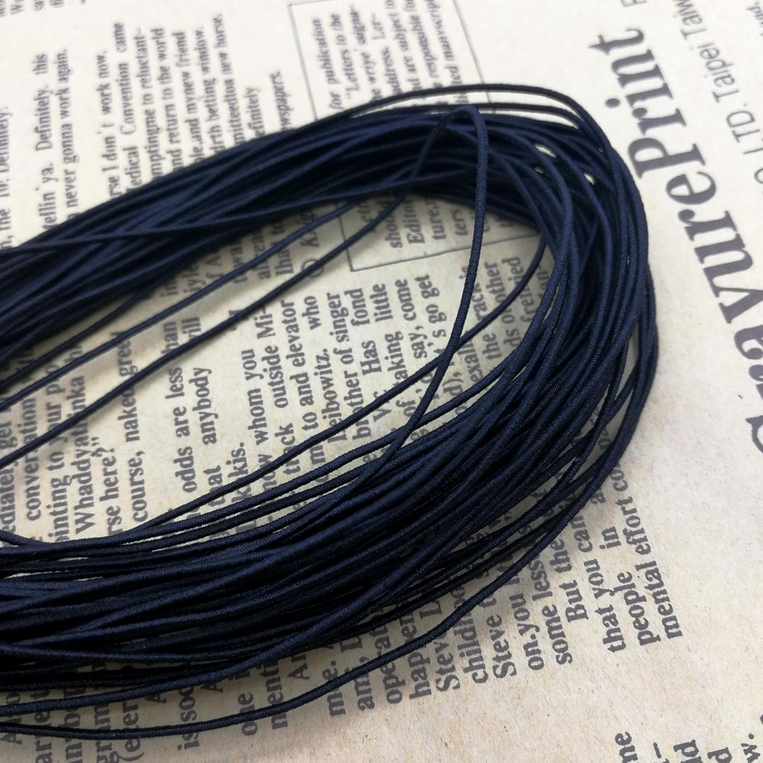 Amaney – Cordón elástico negro de 0.031 in, para hacer joyas, 65.6 ft