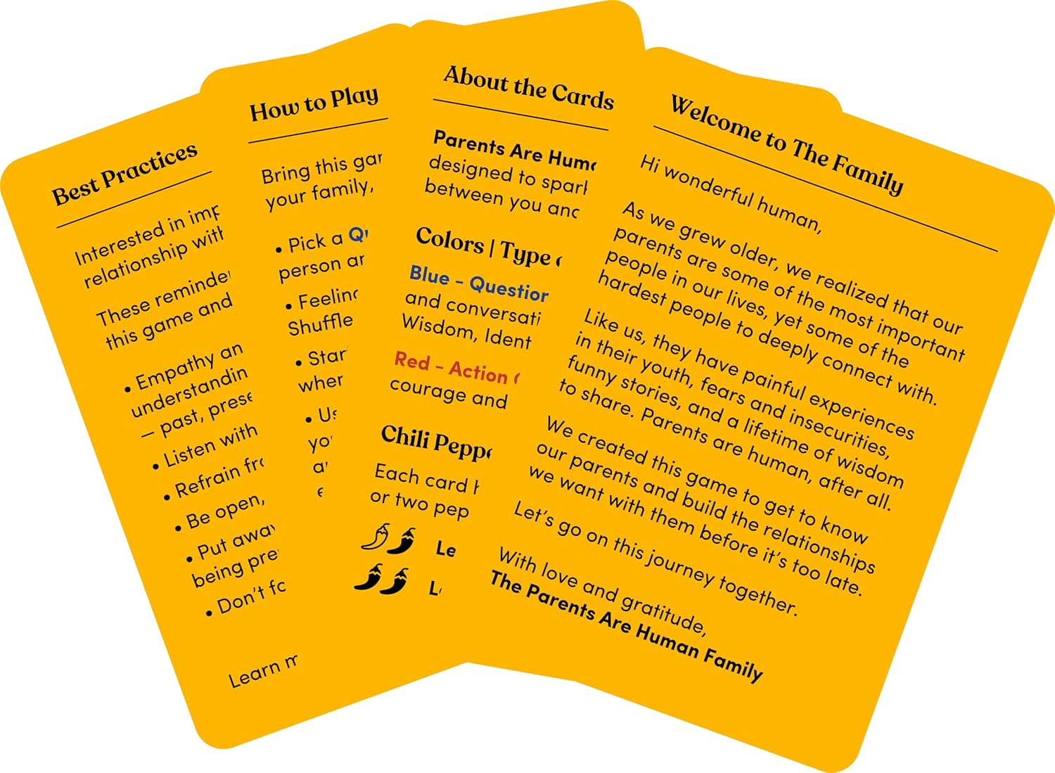 Parents Are Human Tarjetas de conversación bilingües para niños y abuelos  Juego de cartas familiares de mesa para comunicación  Terapia para