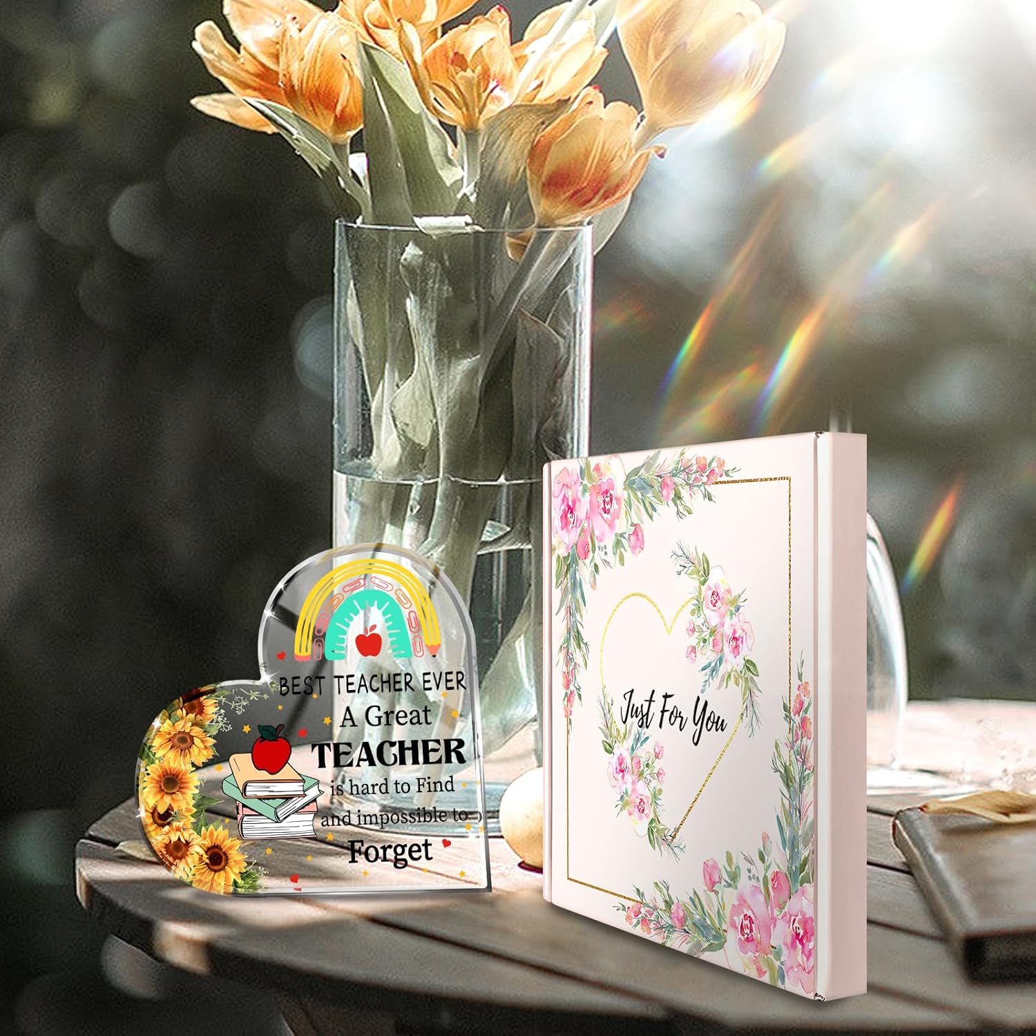 Petitian Ideas de regalo para mujeres, regalos acrílicos de corazón transparente, recuerdo de pisapapeles para el día de la madre, cumpleaños,