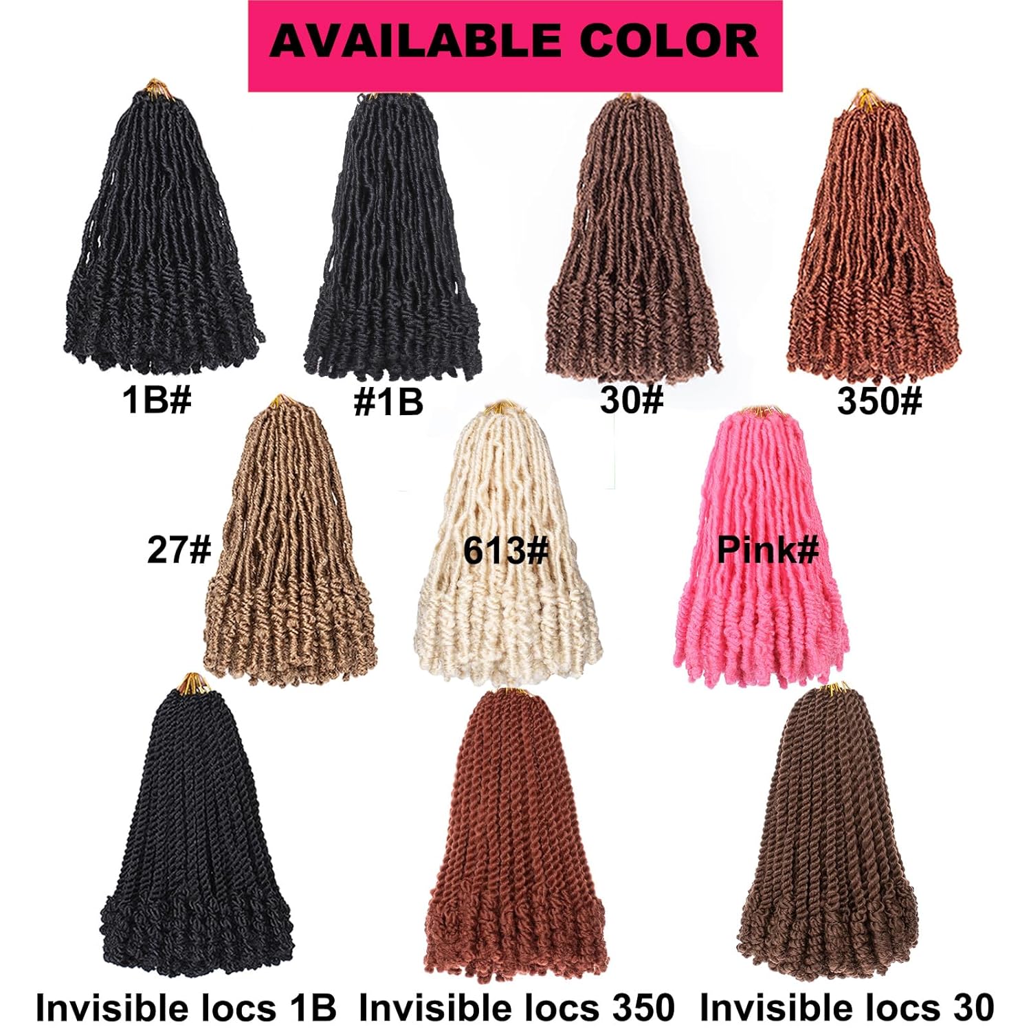 COOKOO Rastas de ganchillo de 12 pulgadas, 8 paquetes de trenzas de ganchillo de color negro natural pretrenzado suave con nudos cortos, extensiones