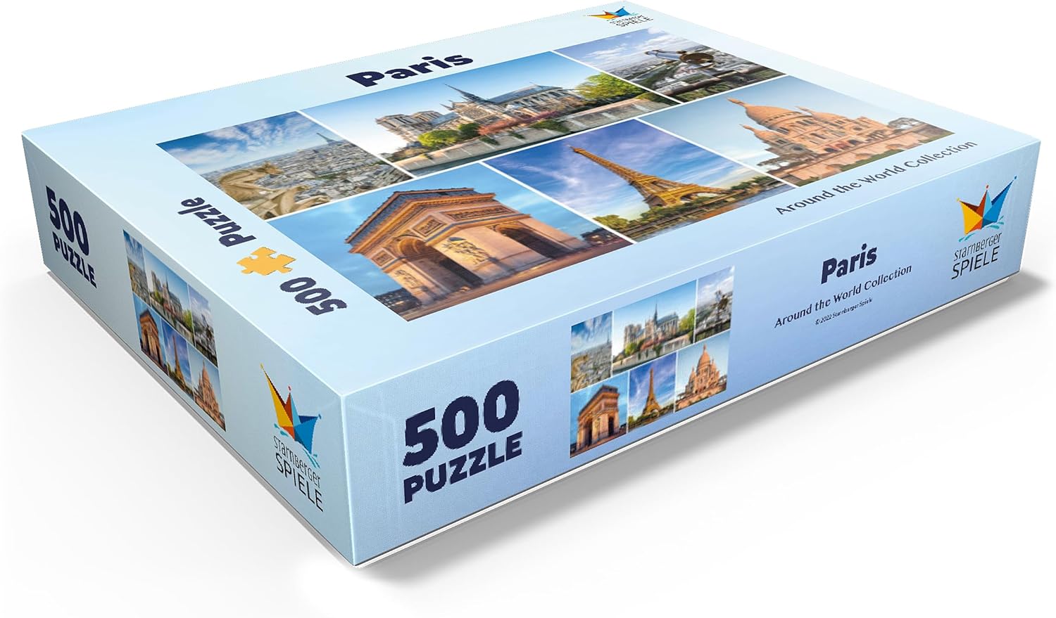 Paris – Notre Dame, Torre Eiffel y Sacre Coeur – Rompecabezas prémium de 500 piezas para adultos