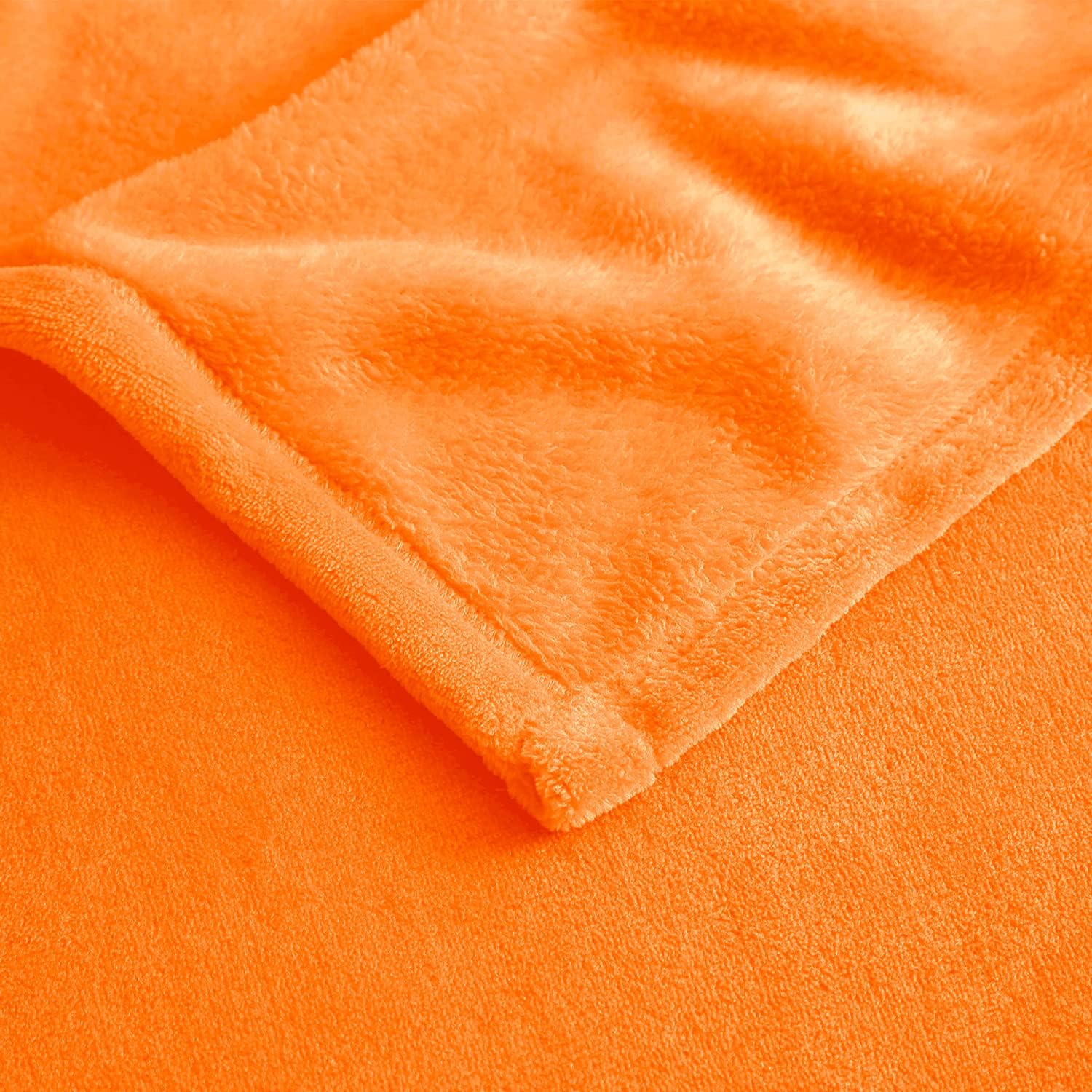 EXQ Home – Cobija de vellón, color naranja, para cama o sofá, cobija de franela de microfibra mullida para adultos o niños