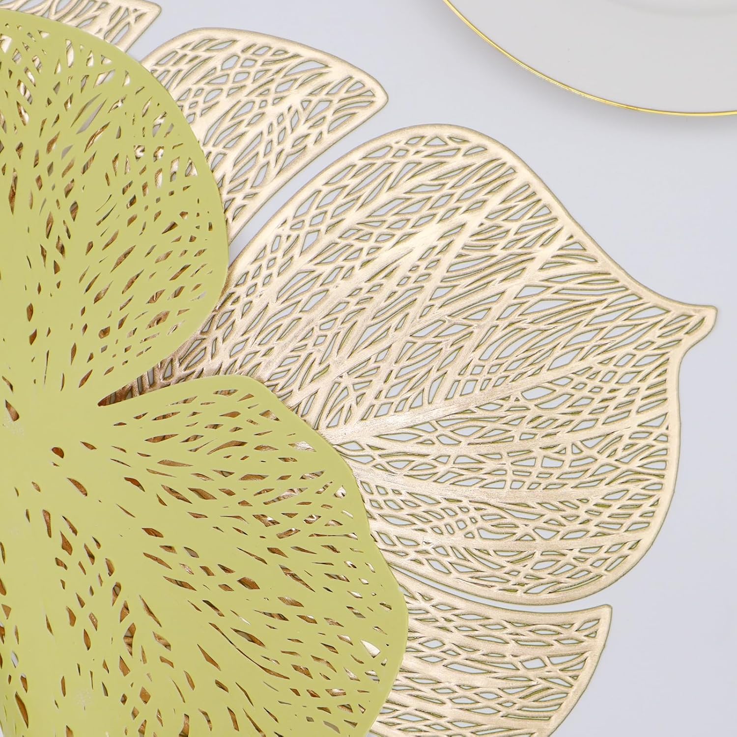 Juego de 6 manteles individuales de vinilo con hojas tropicales, manteles individuales para mesa de cocina, mesa de comedor, vacaciones, boda,