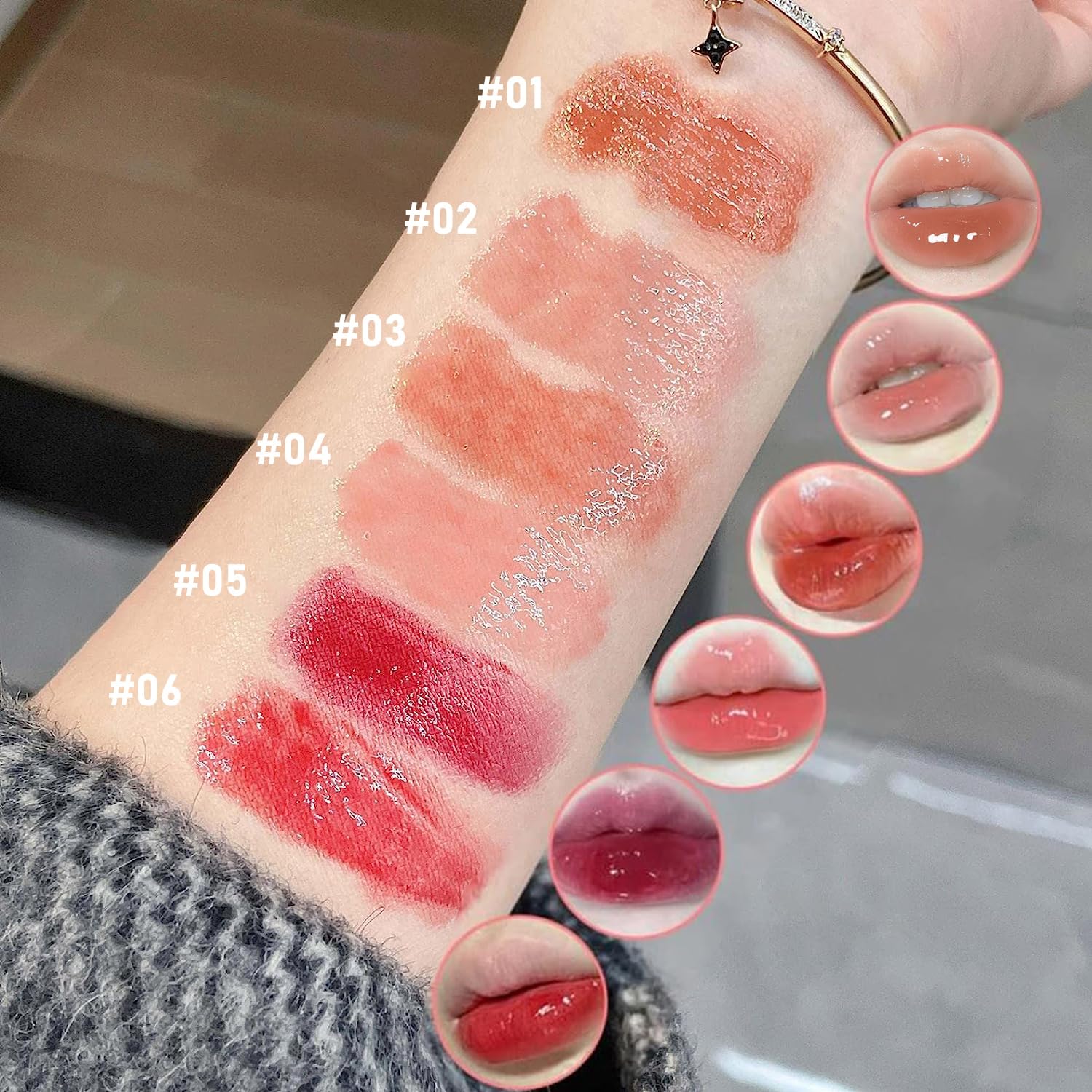 Lápiz labial Heart Jelly, brillo de labios en forma de corazón, bálsamo fundido tintado, esmalte labial hidratante de larga duración, maquillaje de