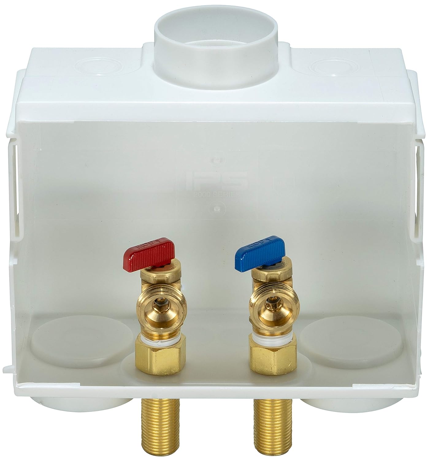 Water-Tite 85610 DU-ALL – Caja de salida para lavadora de doble drenaje, válvulas domésticas, conexión de sudor de 12 pulgada, plástico blanco