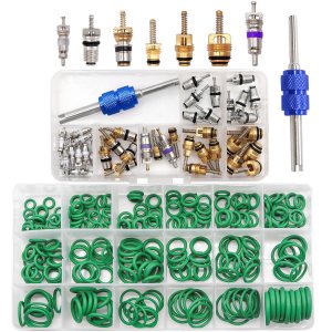 Taiss Kit de reparación de aire acondicionado para automóvil, 270 piezas de juntas tóricas + 40 unidades de núcleo de válvula de AC surtido con Taiss Kit de reparación de aire acondicionado para automóvil, 270 piezas de juntas tóricas + 40 unidades de núcleo de válvula de AC surtido con