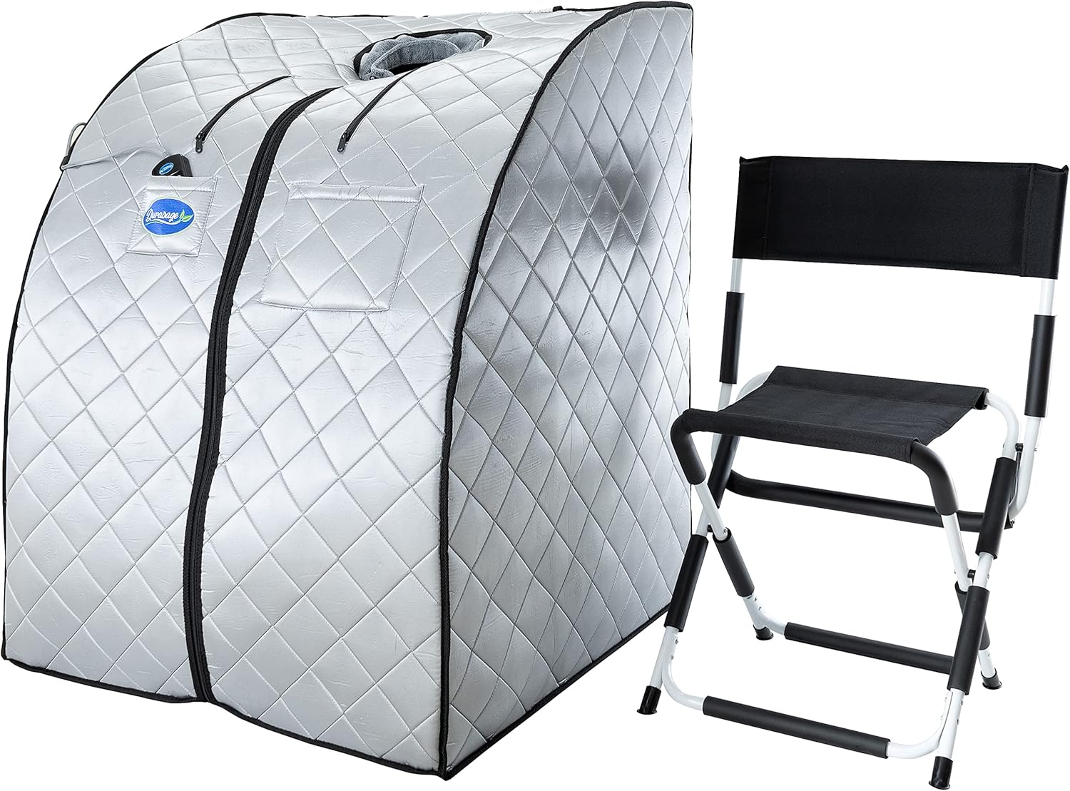 Durasage Personal Ultra Low Emf – Spa portátil de sauna infrarroja para relajación en casa, temporizador de 30 minutos, con control remoto de mano,