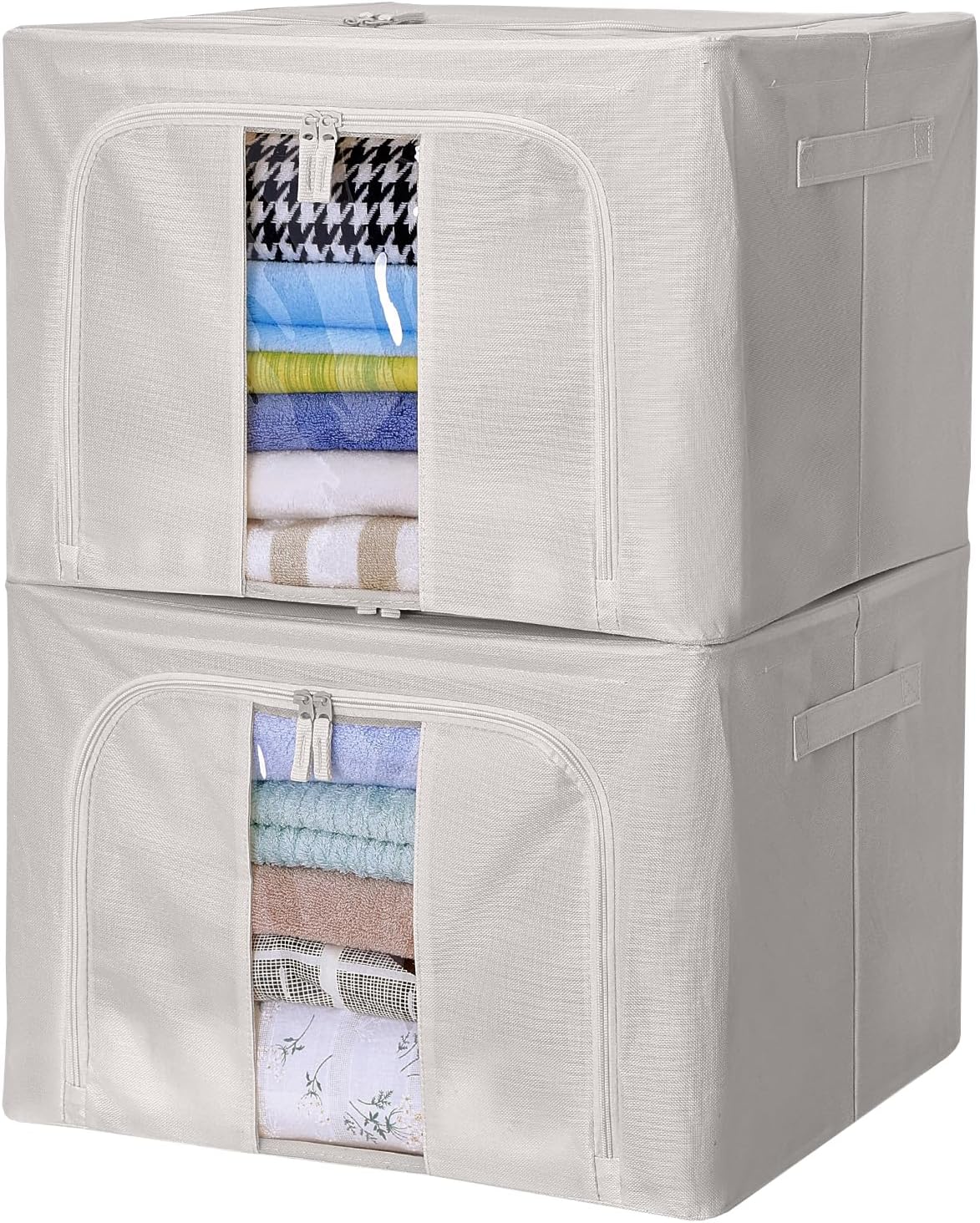 Bolsa de almacenamiento de alambre de hierro – Cajas de almacenamiento plegables – Organizador de almacenamiento de sábanas – Caja de ropa – Bolsas