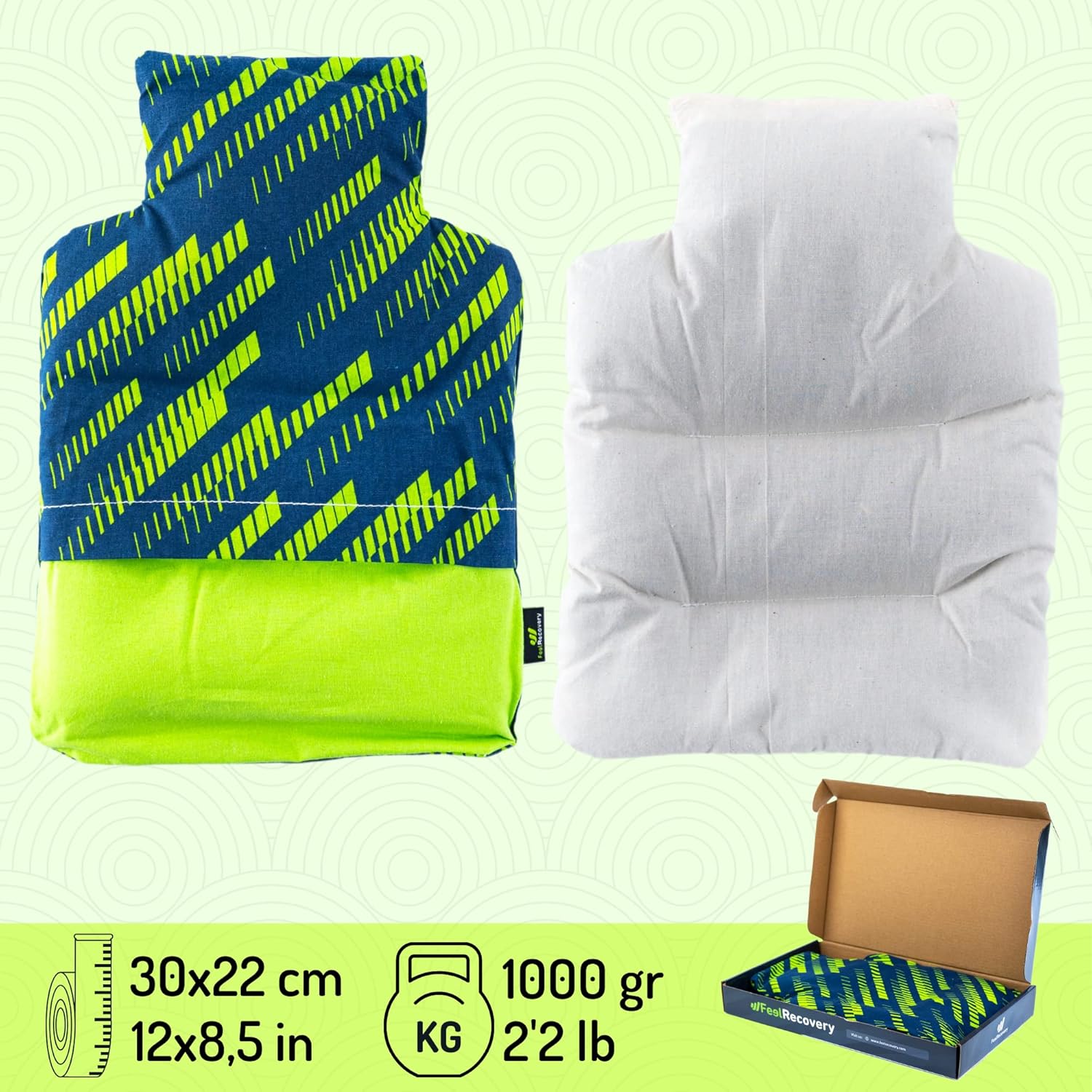 Almohadillas térmicas para microondas con forma de botella clásica, almohadillas térmicas para microondas para aliviar el dolor (12 x 8,5 pulgadas),