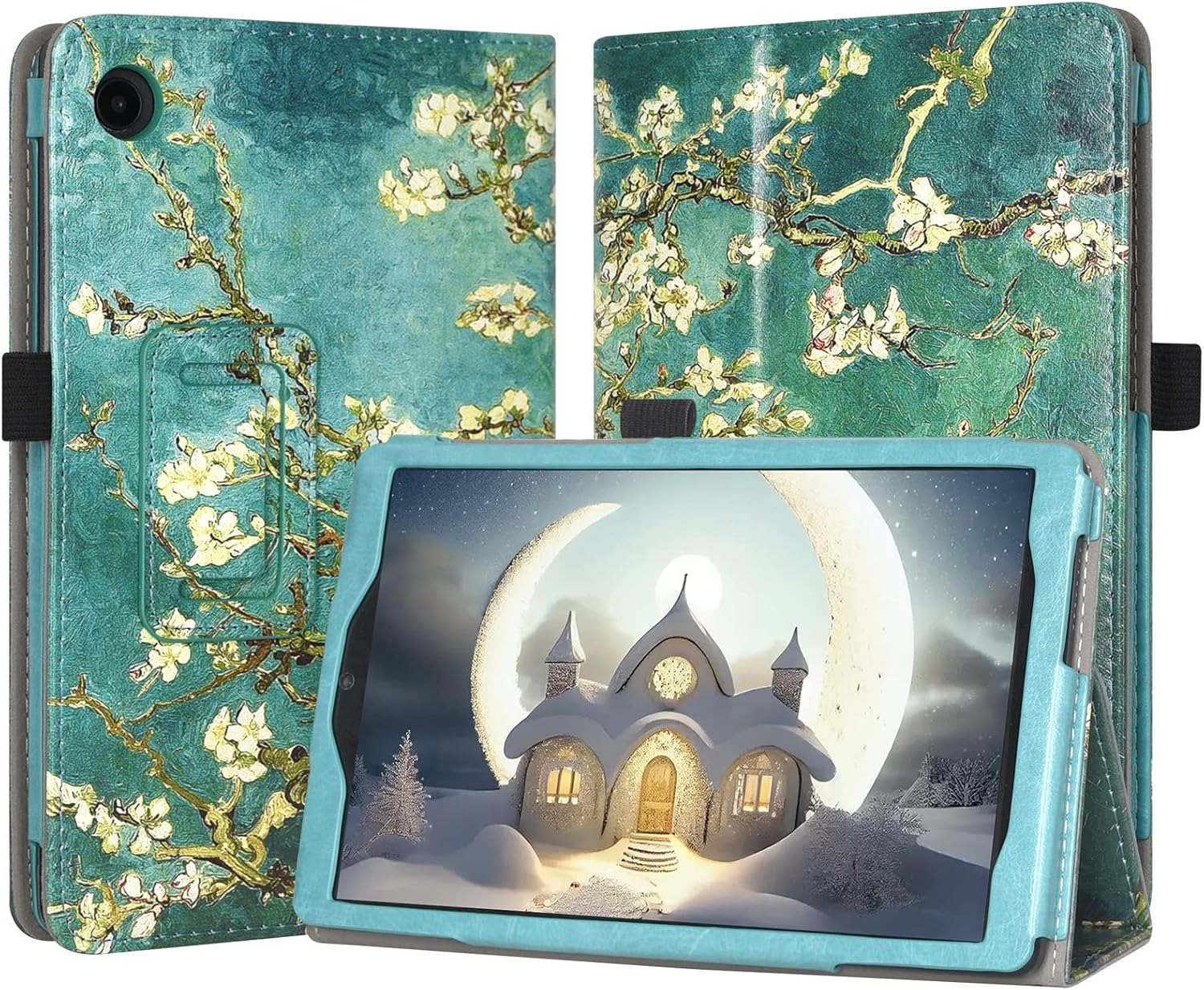 Caweet Funda para TCL Tab 8 LE (Modelo 9137W) lanzamiento 2023, (1 pieza), funda de piel con cierre magnético, flor de almendra