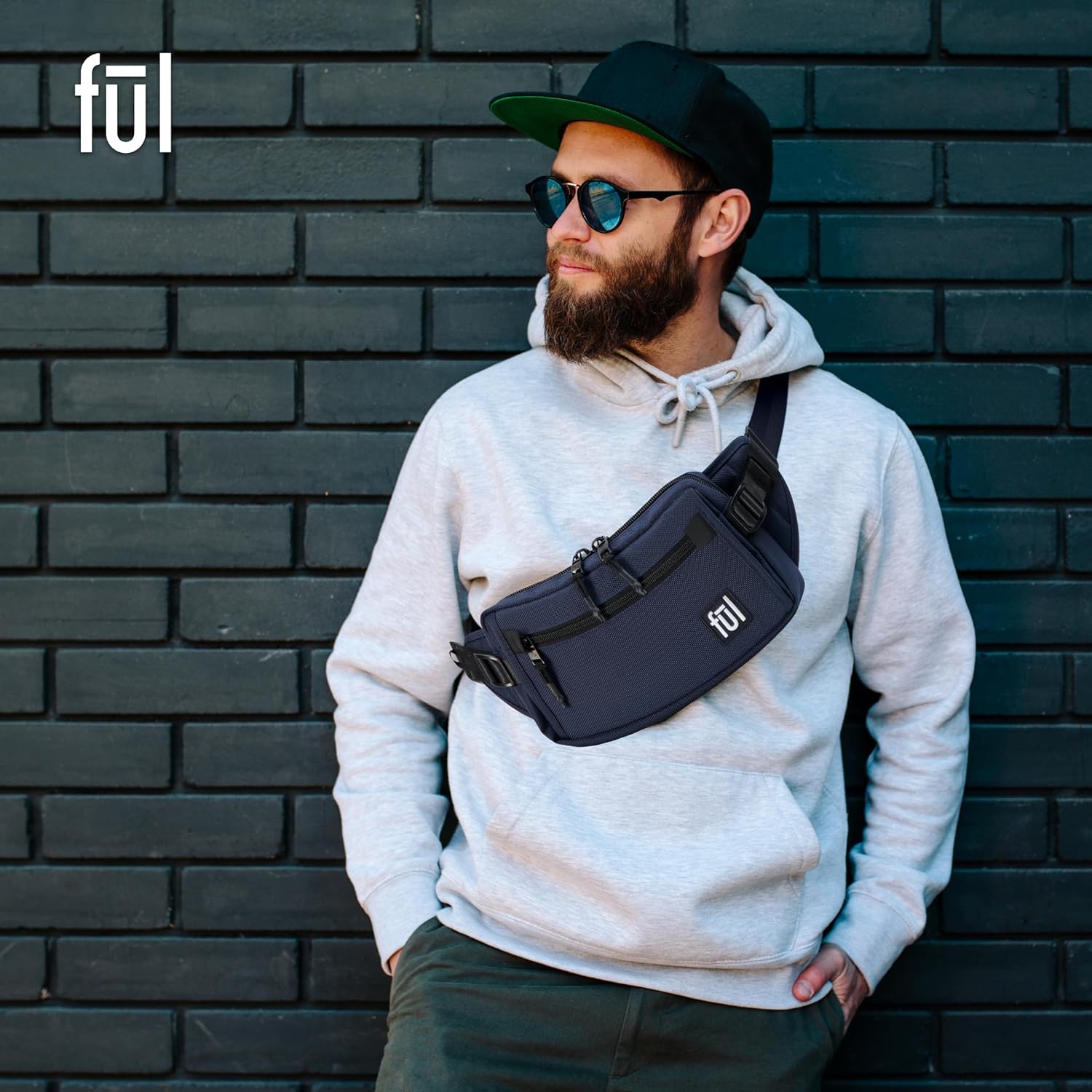 FUL Tactics Collection – Cangurera cruzada con cintura para hombres y mujeres, bolsa para cinturón