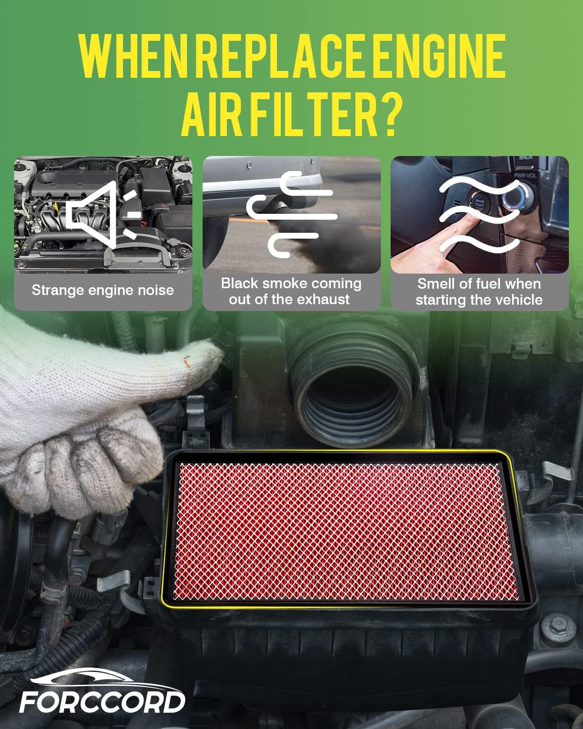 GAF041 (CA9401) Filtro de aire de repuesto para motor compatible con Dodge Ram 1500 2500 3500 Filtros de aire de motor RAM Accesorios de coche