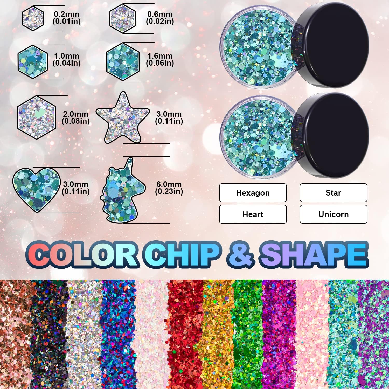 Purpurina holográfica cosmética gruesa de color turquesa para el rostro, ojos, cuerpo, cabello y uñas, para festival, carnaval, fiesta, belleza y