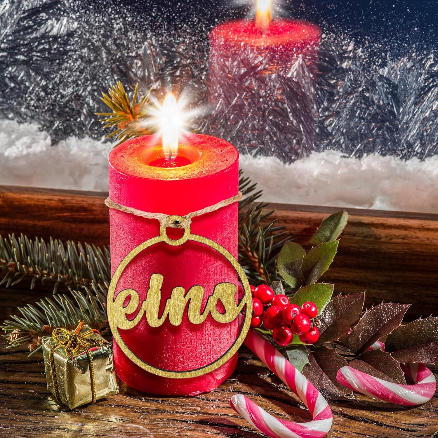 4 piezas de decoraciones de adviento de Pascua, decoración de velas de oración de Jesús, Eins Zwei DREI Vier, números de corona, colgante de
