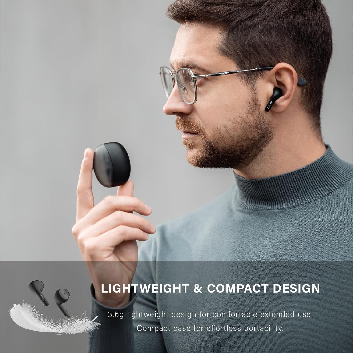 Edifier X2s – Audífonos inalámbricos verdaderos, Bluetooth 5.3, controladores dinámicos de 0.512 in, graves profundos, ligeros, cancelación de ruido