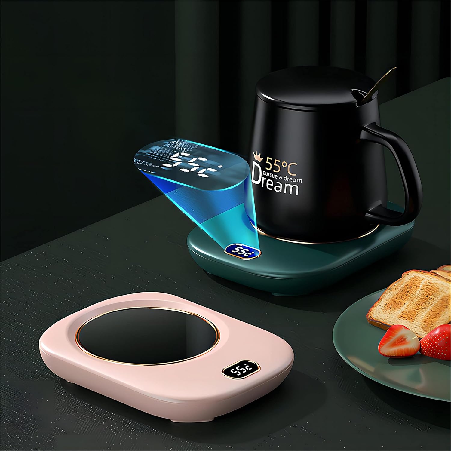 Calentador de café para escritorio, calentador de tazas, calentador de velas con cable de alimentación USB, 3 ajustes de temperatura de 4555149.0 F,