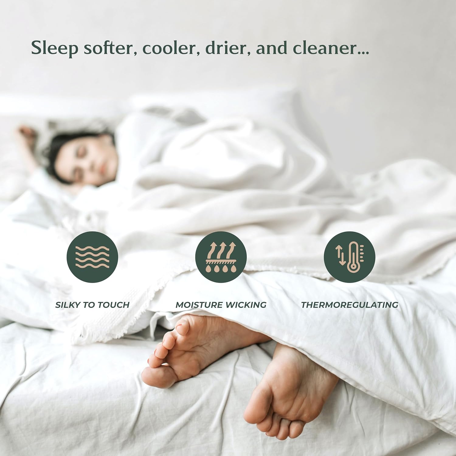 Mayfair Linen Juego de 2 fundas de almohada 100% viscosa derivada de bambú, par de fundas de almohada para almohadas estándarQueen, sedosas, suaves,
