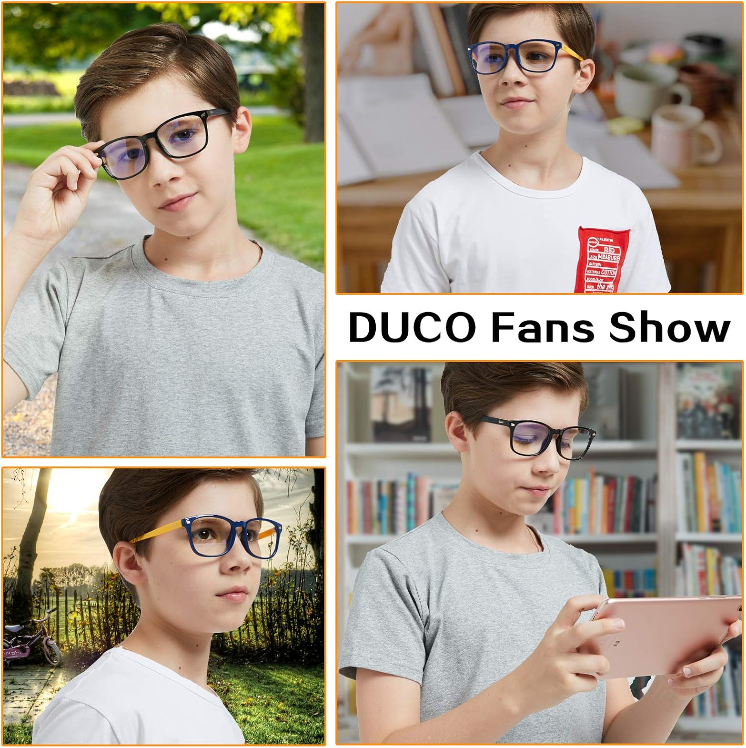 DUCO Gafas de luz azul para niños, para computadora y juegos, anti UV, lentes de luz azul para niños de 6 a 10 años, K028