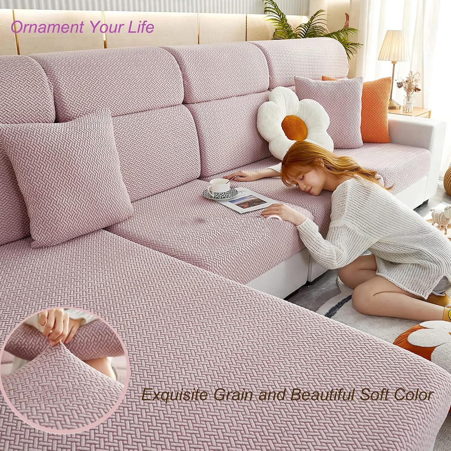 Fundas mágicas para sofá, fundas elásticas para sofá interior, funda universal resistente al desgaste, funda elástica para sofá (gris claro, funda