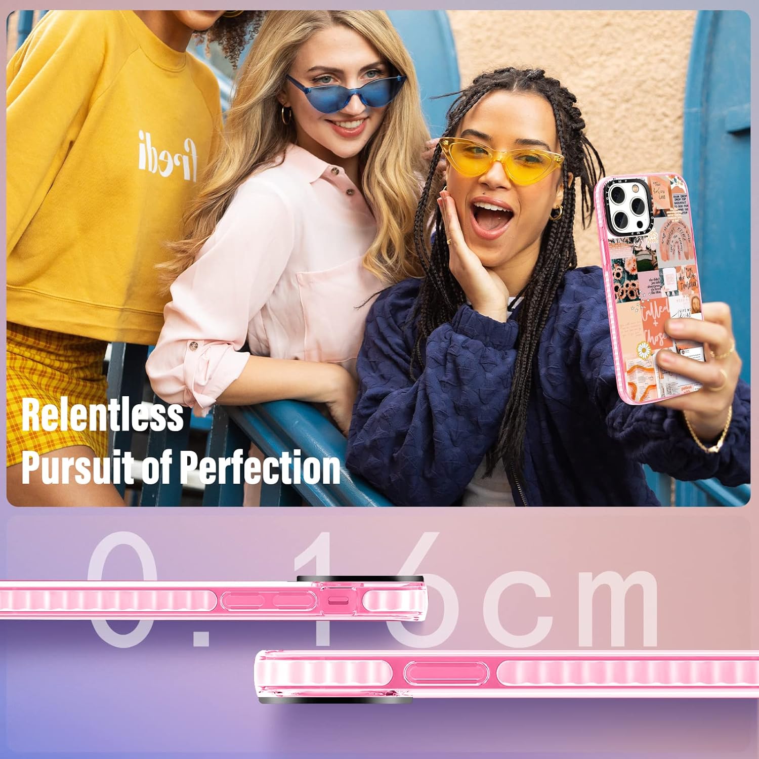 Toycamp Funda para iPhone 13 Pro Max para mujer, diseño artístico de collage vintage, para niñas y adolescentes, bonita funda con soporte de anillo