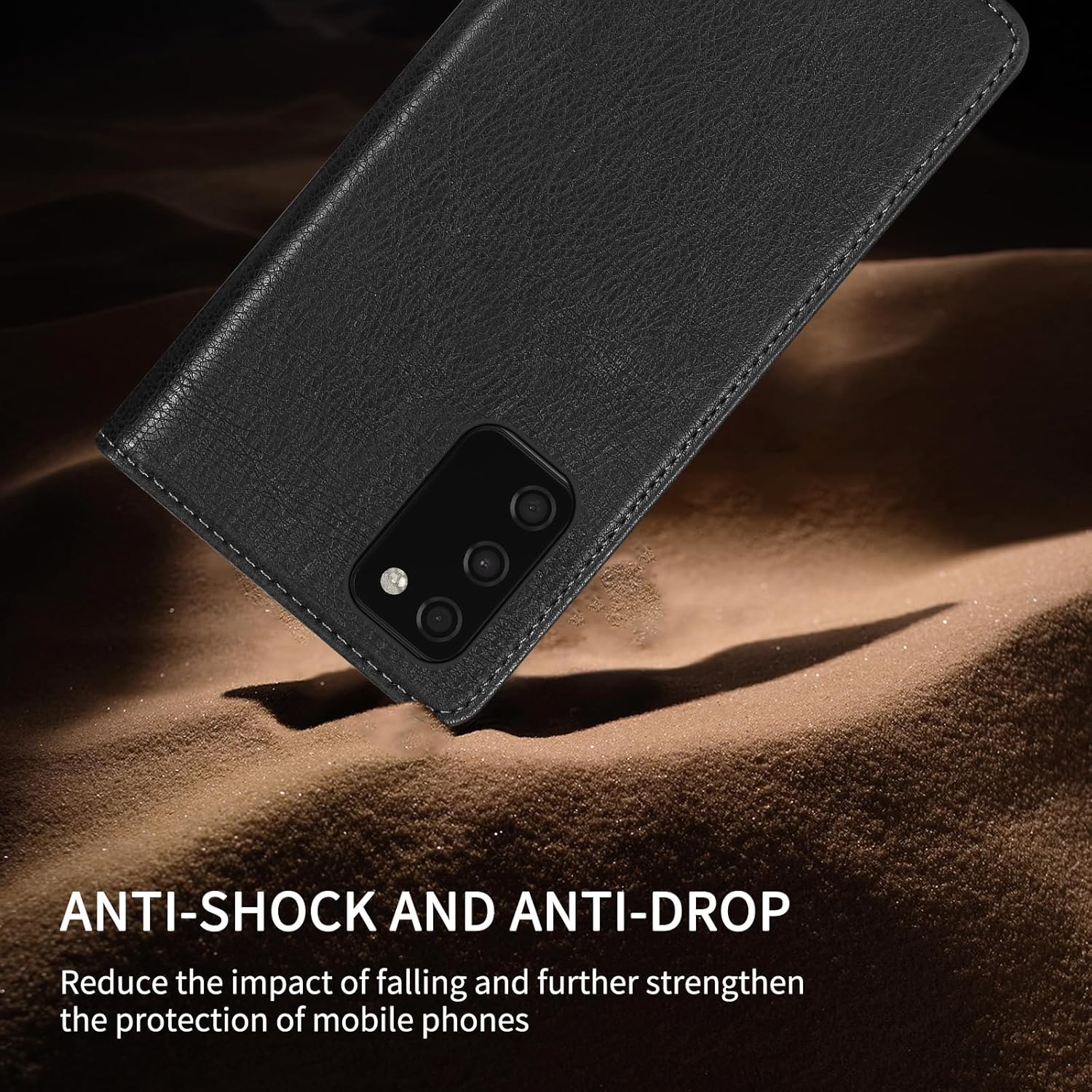 Funda tipo cartera para Samsung Galaxy A03s con bloqueo RFID, soporte de ranura para tarjetas, funda protectora de cuero para Samsung Galaxy A03s