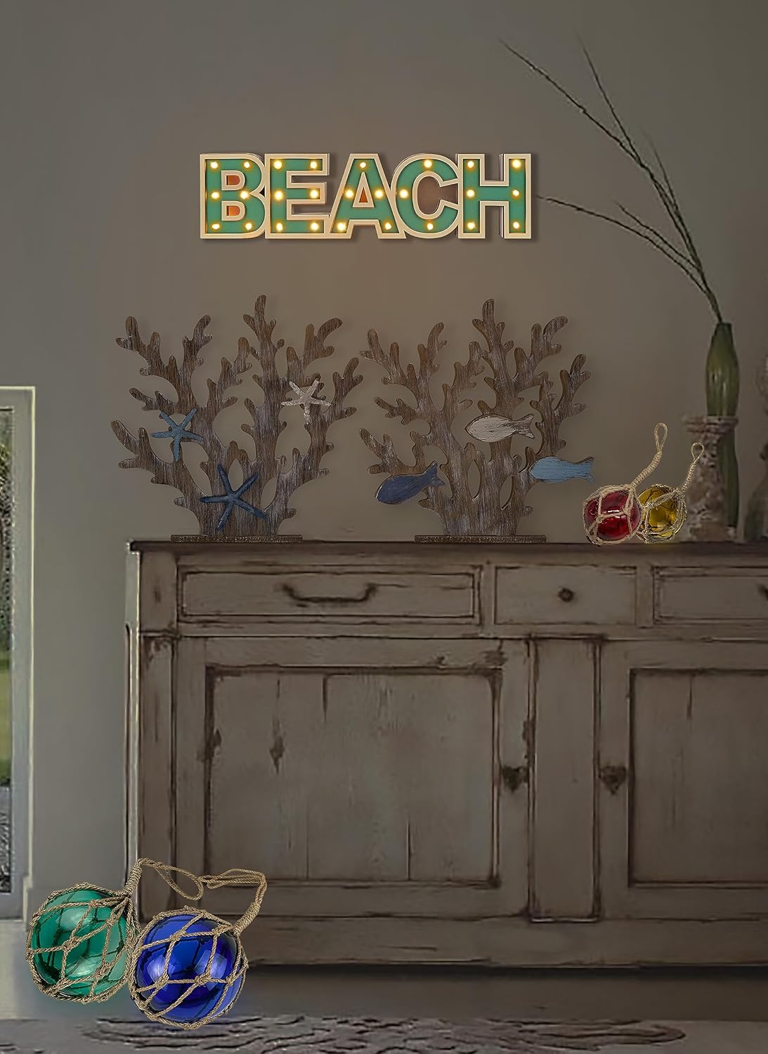 SAILINGSTORY – Letrero de playa con decoración costera ligera, decoración de playa para el hogar